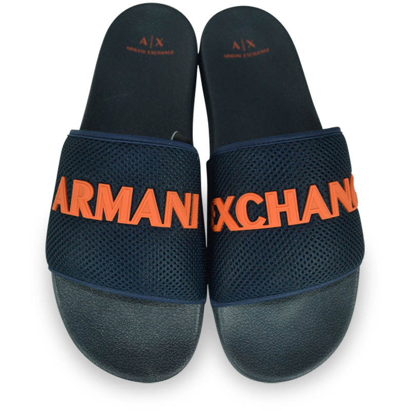 ARMANI EXCHANGE XUP001 XV087 Herren Pantolette Flip-Flops Dunkelblau  A120