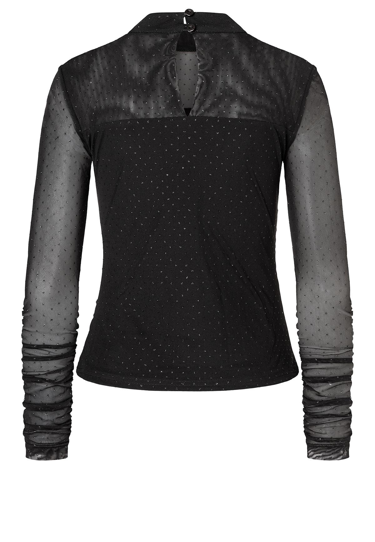 ANA ALCAZAR  081690-3775 Top Longsleeve aus Mesh  Schwarz