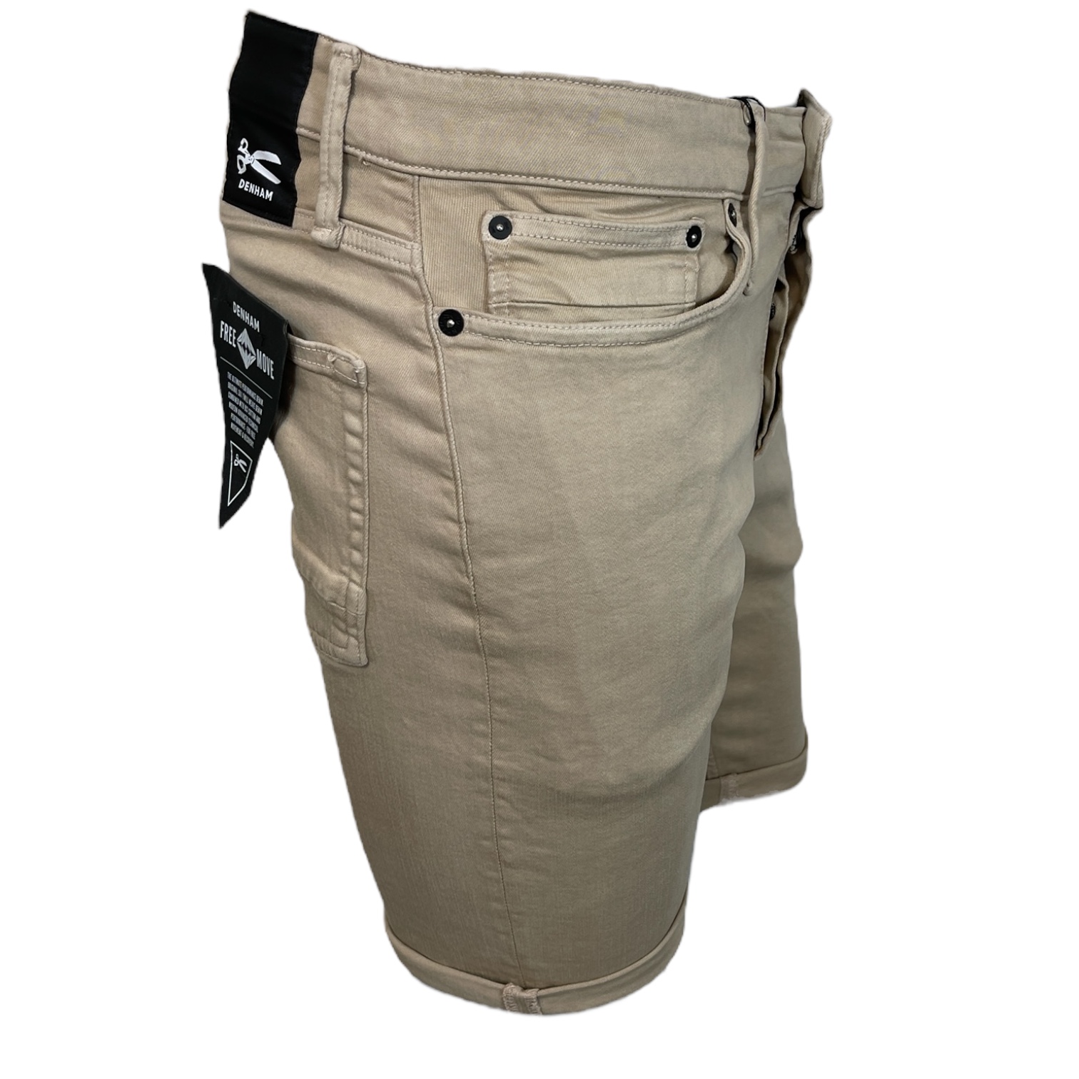 DENHAM 01-23-04-12-011  RAZOR HERREN JEANS SHORTS MIT KNOPFLEISTE STRETCH BLFMC BRITISH KHAKI