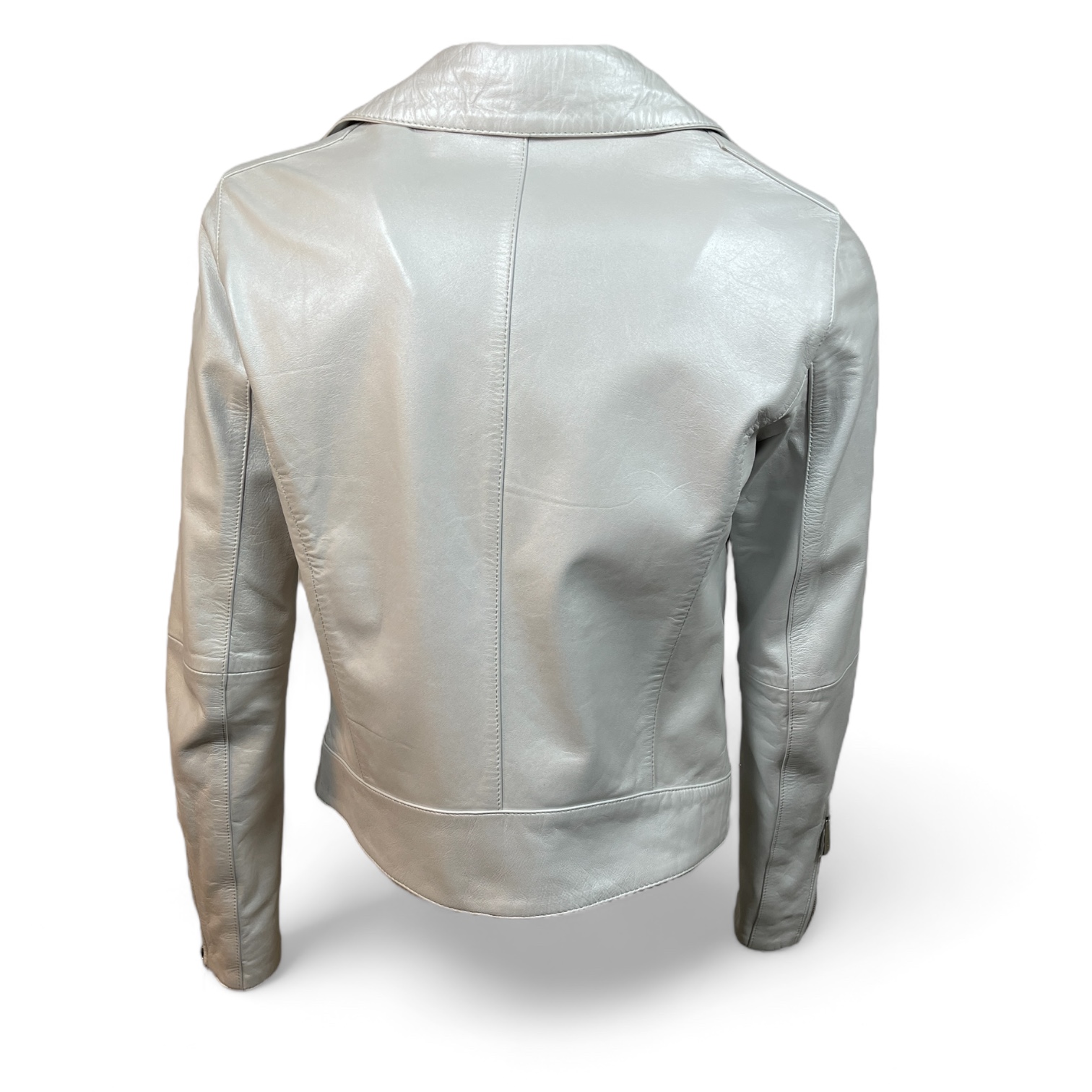 OAKWOOD THEA METAL 64799 DAMEN BIKERJACKE KURZ WHITE METALLIC.