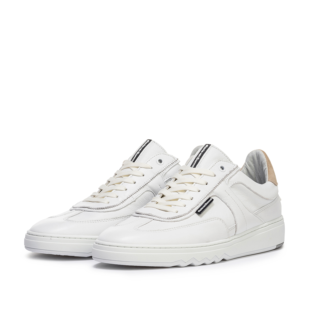 VAN BOMMEL SFM-10216-60-01 Floris Sport White Printed leather Sneaker Weiß