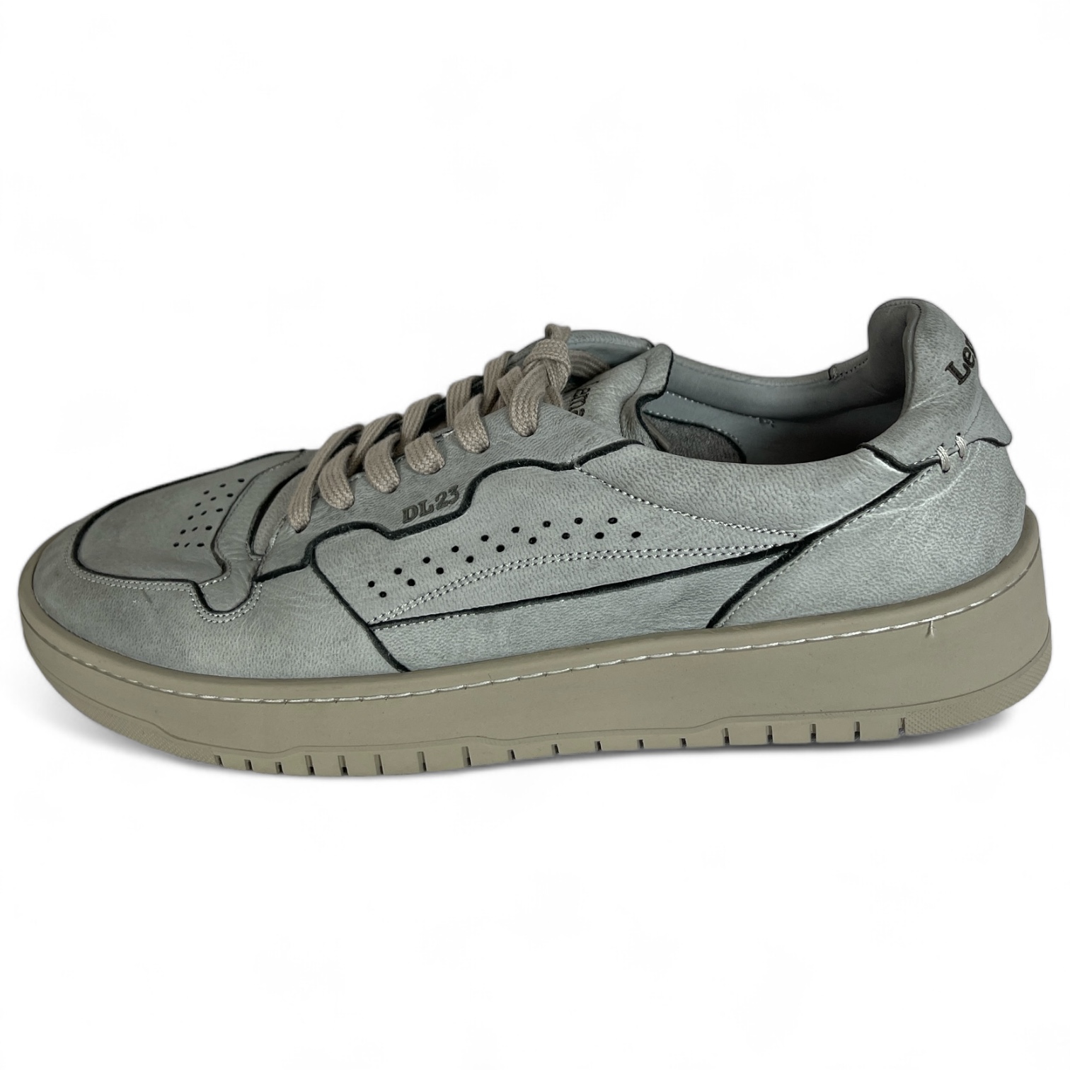 LEMARGO HB01A CERVO CEMENTO HERREN SNEAKER IN STONE-WASHED OPTIK LEDER HELLGRAU