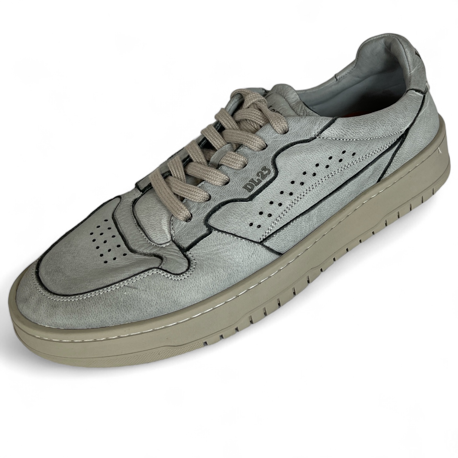 LEMARGO HB01A CERVO CEMENTO HERREN SNEAKER IN STONE-WASHED OPTIK LEDER HELLGRAU