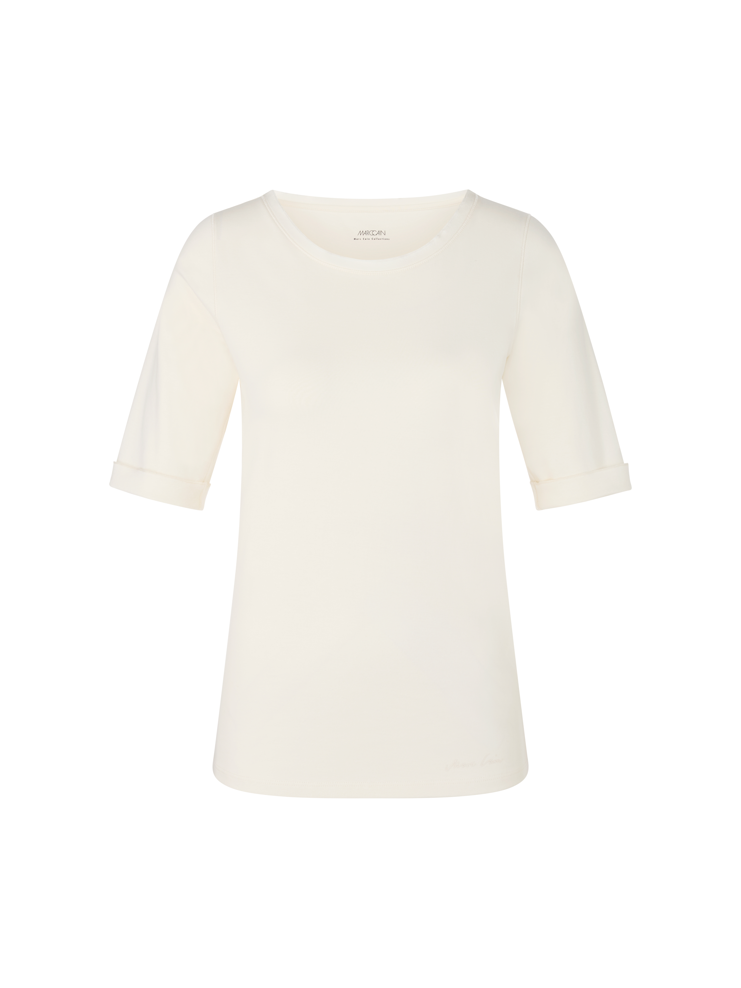 MARC CAIN YC 48.13 J15 T-Shirt mit Turn-up-Ärmeln bright ecru