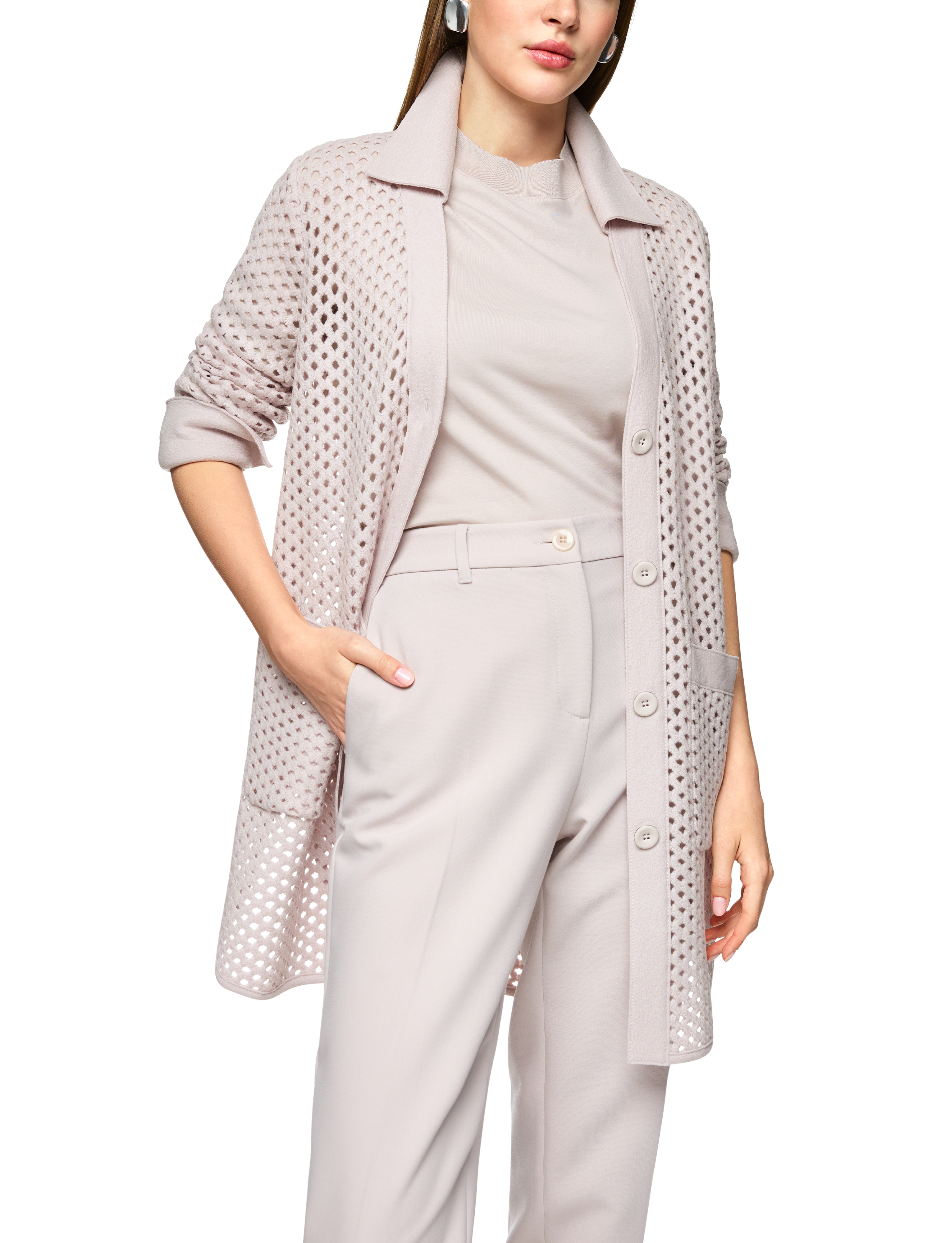 MARC CAIN  ZC 39.03 M17 Gitteroptik-Cardigan Knitted in Germany