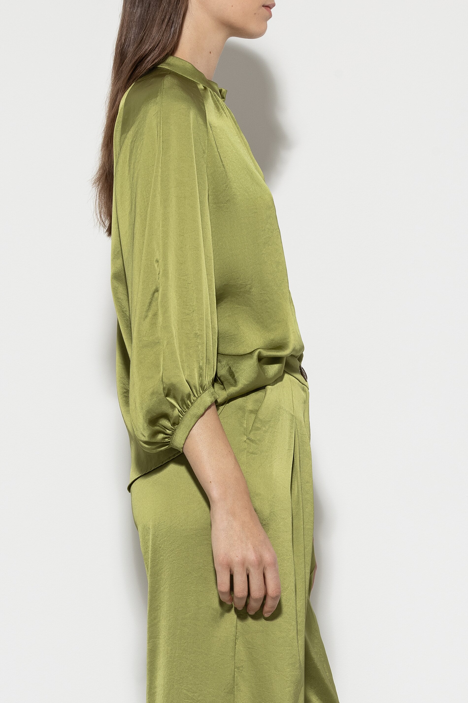 LUISA CERANO 208474/2307-0 Bluse mit Stehkragen moss green grün