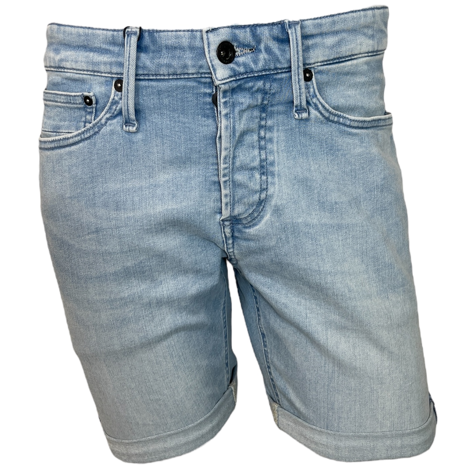 DENHAM 01-24-04-16-050 RAZOR HERREN JEANS SHORTS MIT KNOPFLEISTE STRETCH FMFB LIGHT BLUE