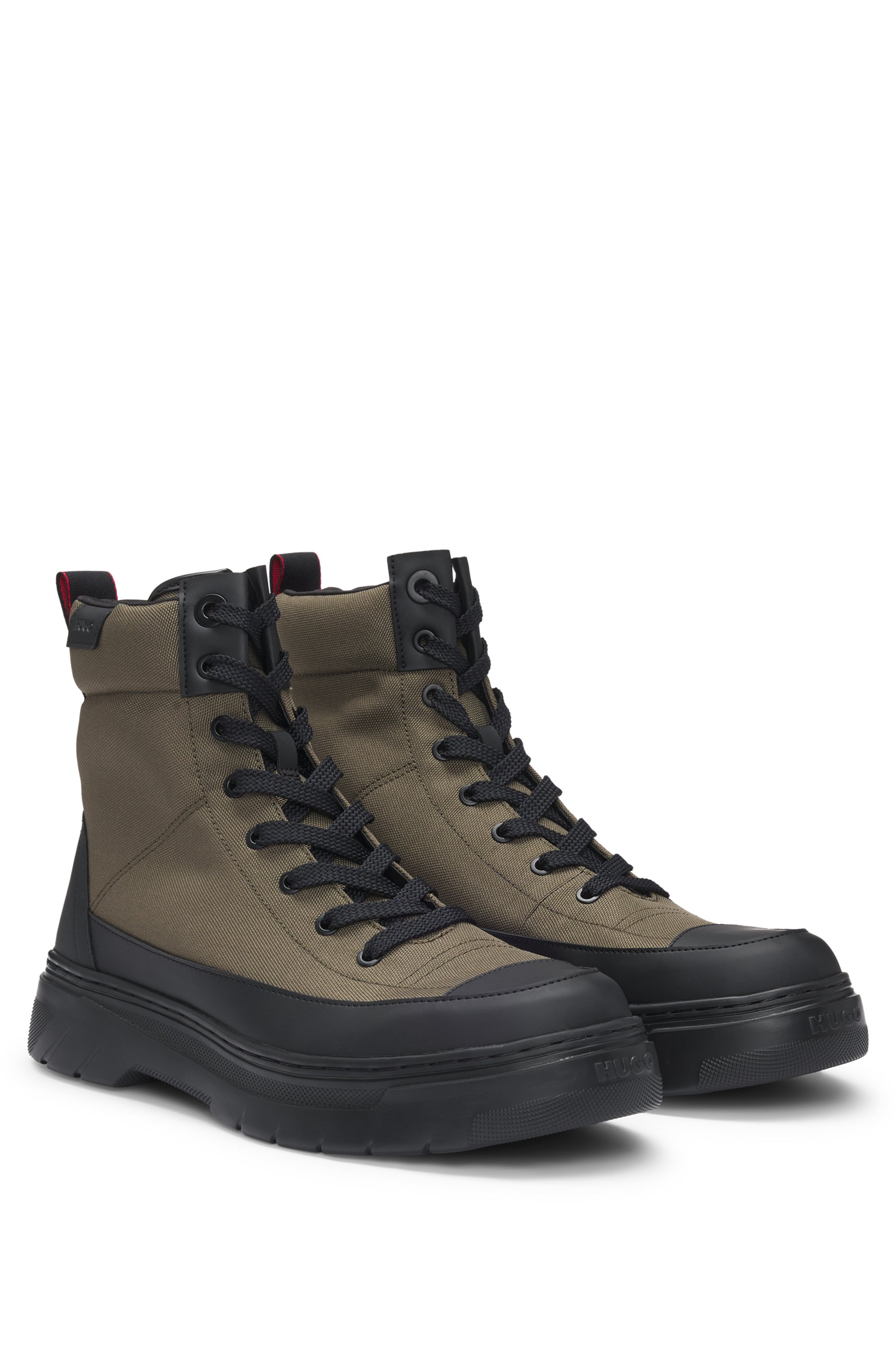 HUGO  50535900 Urian_Halb_cvpu Herren Hybrid-Boots zum Schnüren mit Signature-Details