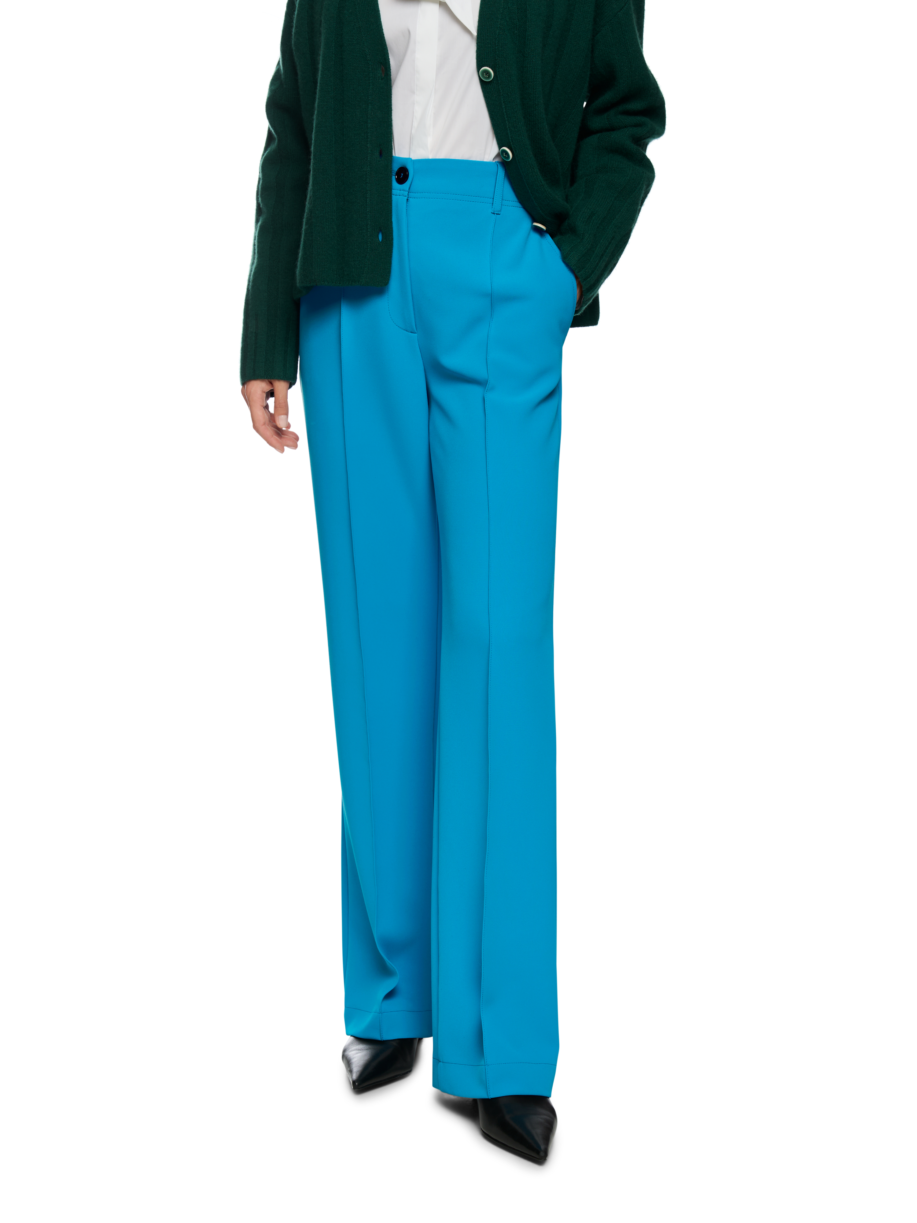 MARC CAIN ZC 81.29 W60 Hose FAID mit hohem Bund und Biese Blau