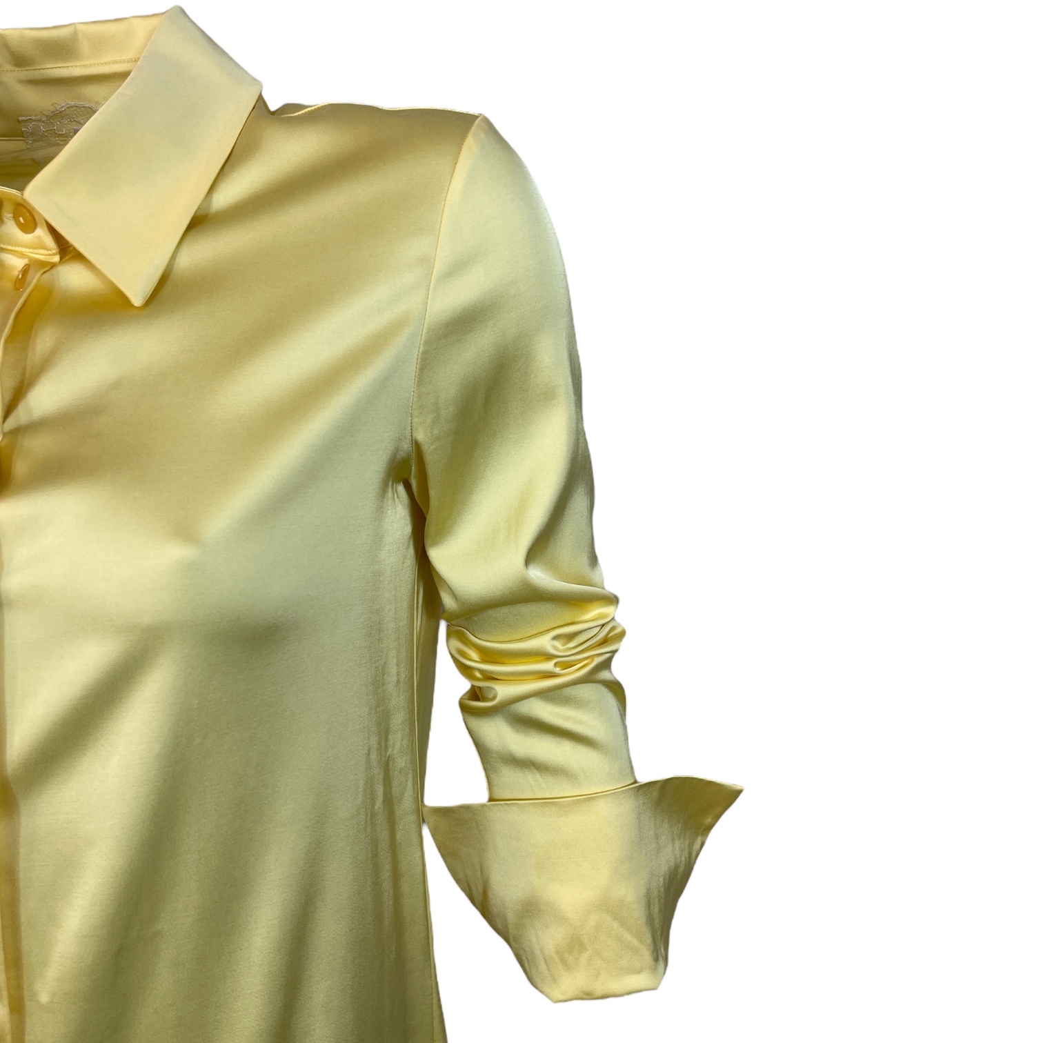 PATRIZIA PEPE 2C1471 A051  Hemdblusenkleid mit dezentem Glanz Satinkleid Clarity Yellow Gelb