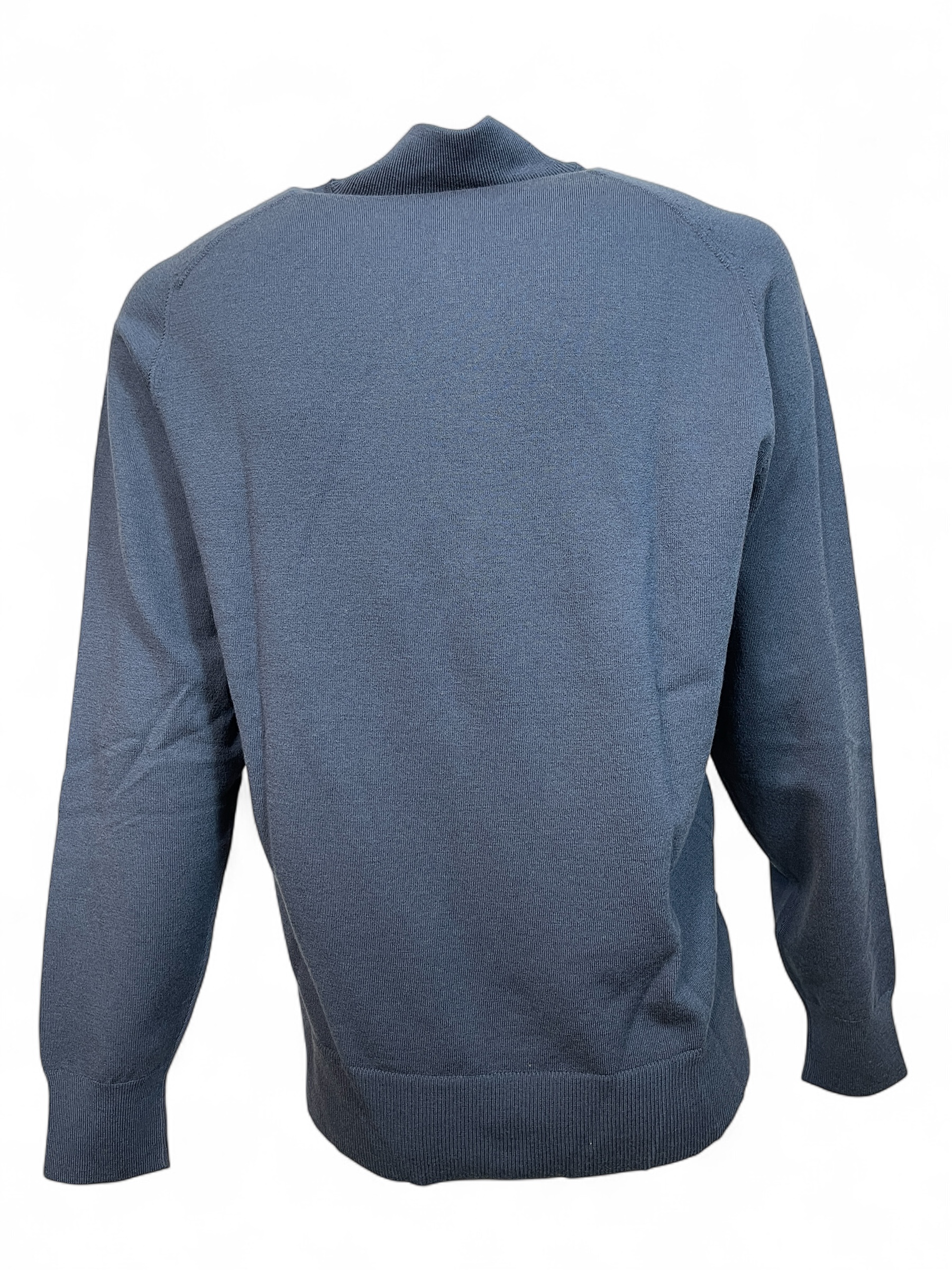 CALVIN KLEIN  K10K113413 TECH MERINO STRETCH QUARTER ZIP STRICK TROYER BLUE
