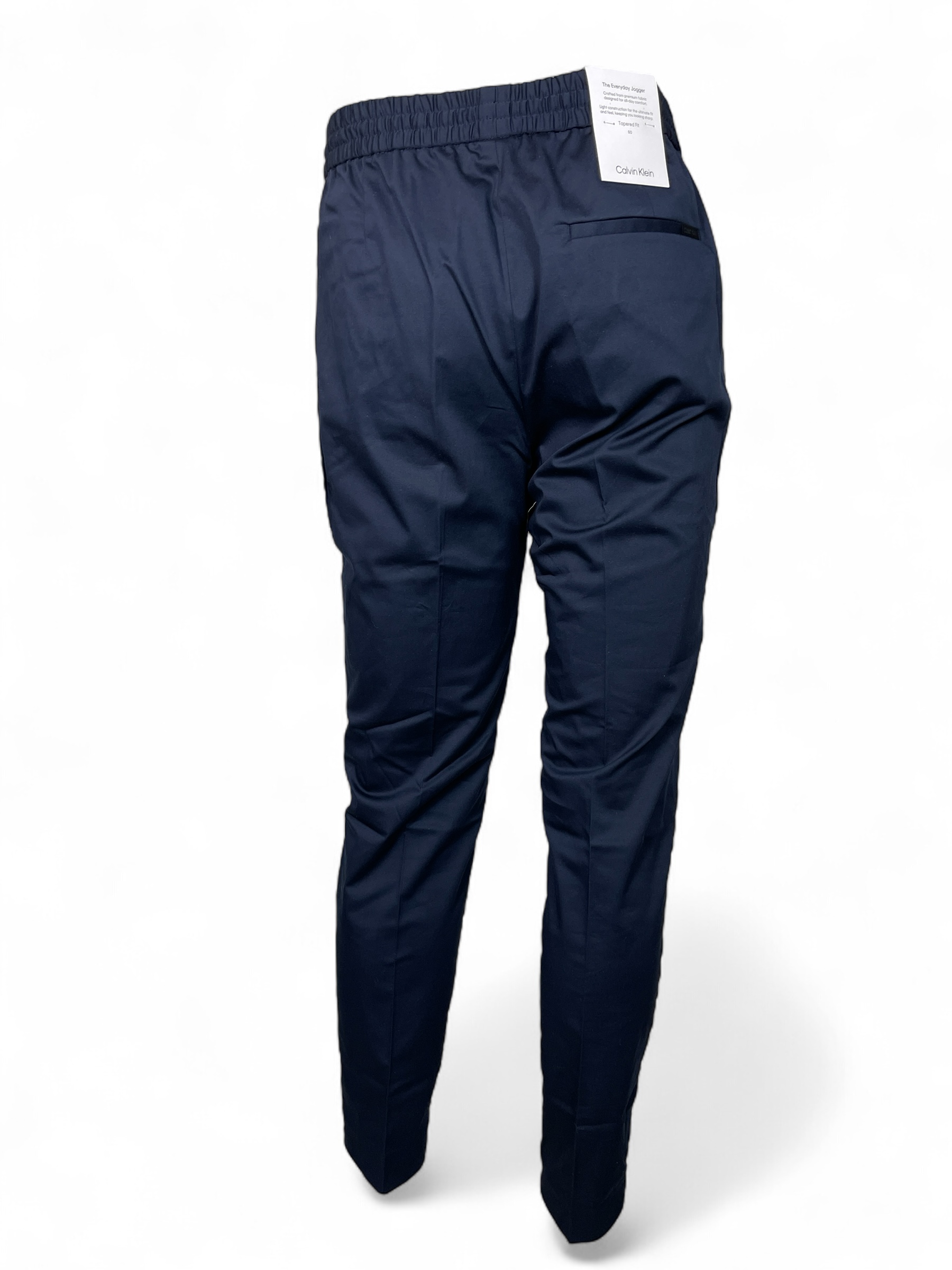 CALVIN KLEIN  K10K114467 STRETCH SATEEN CHINO HOSE JOGGER BLUE