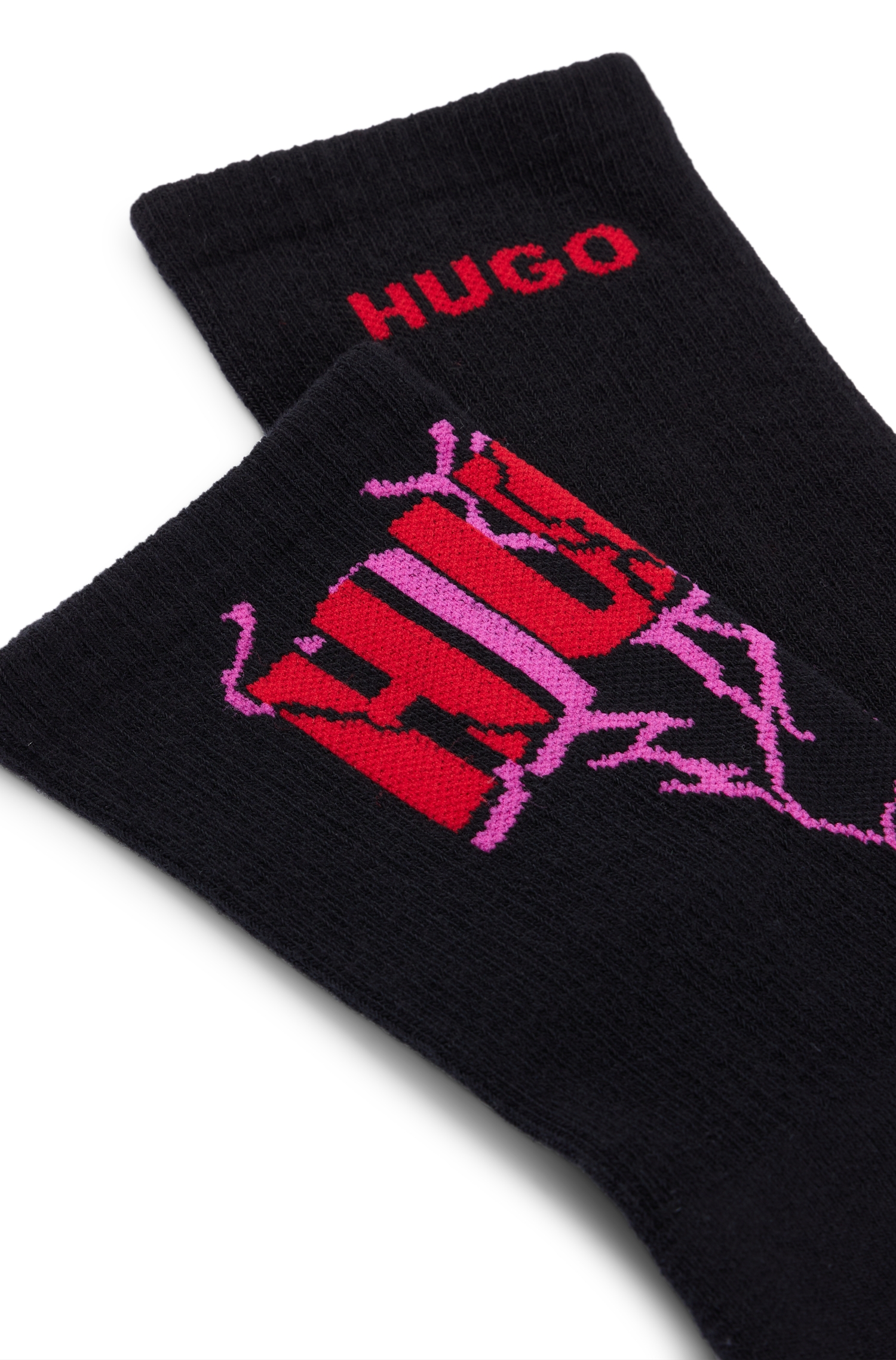 HUGO  2P QS RIB ROCK CC W Damen Logo Socken