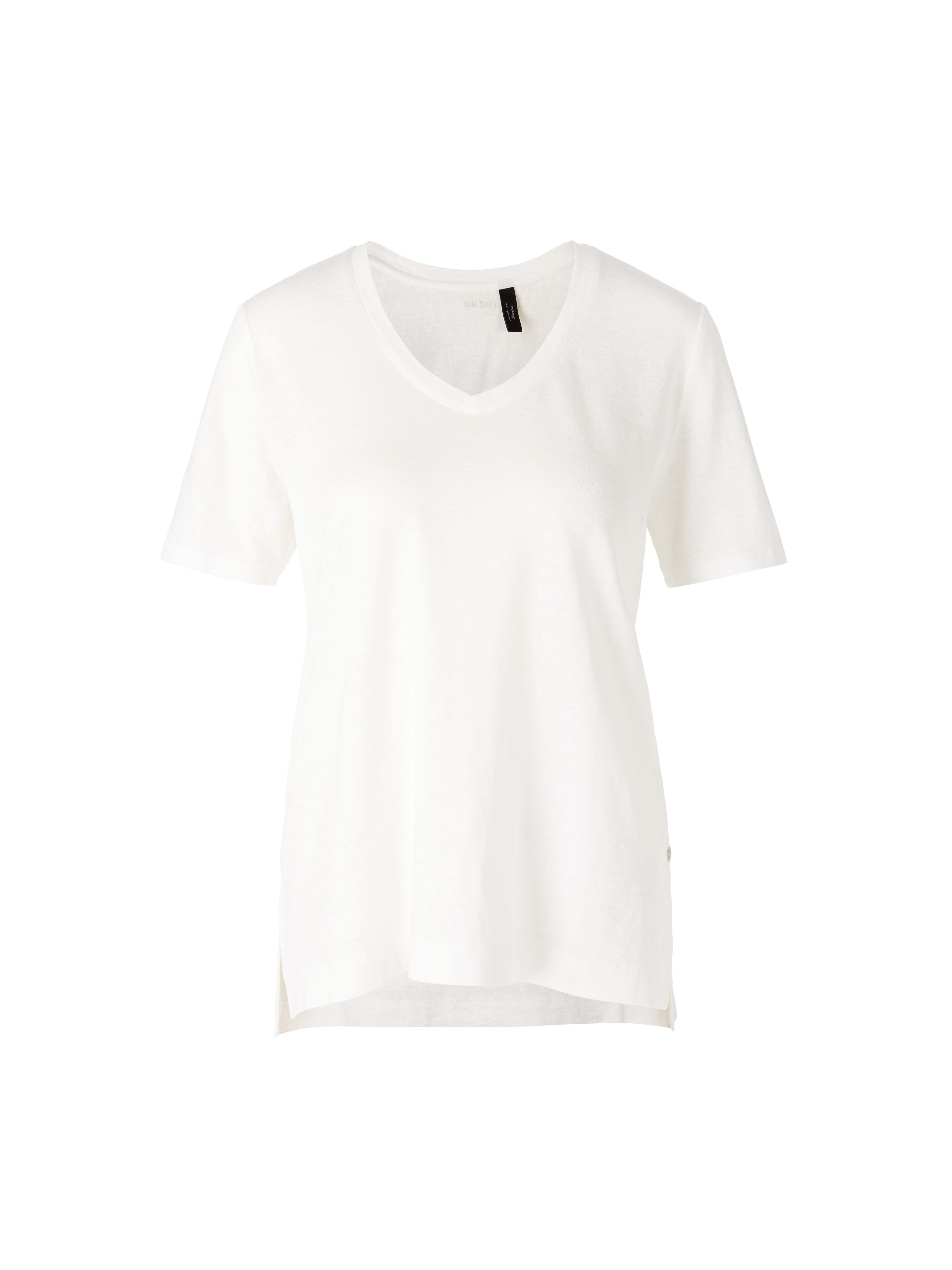 MARC CAIN SC 48.42 J54 Damen T-Shirt aus Leinen-Mix egg nog