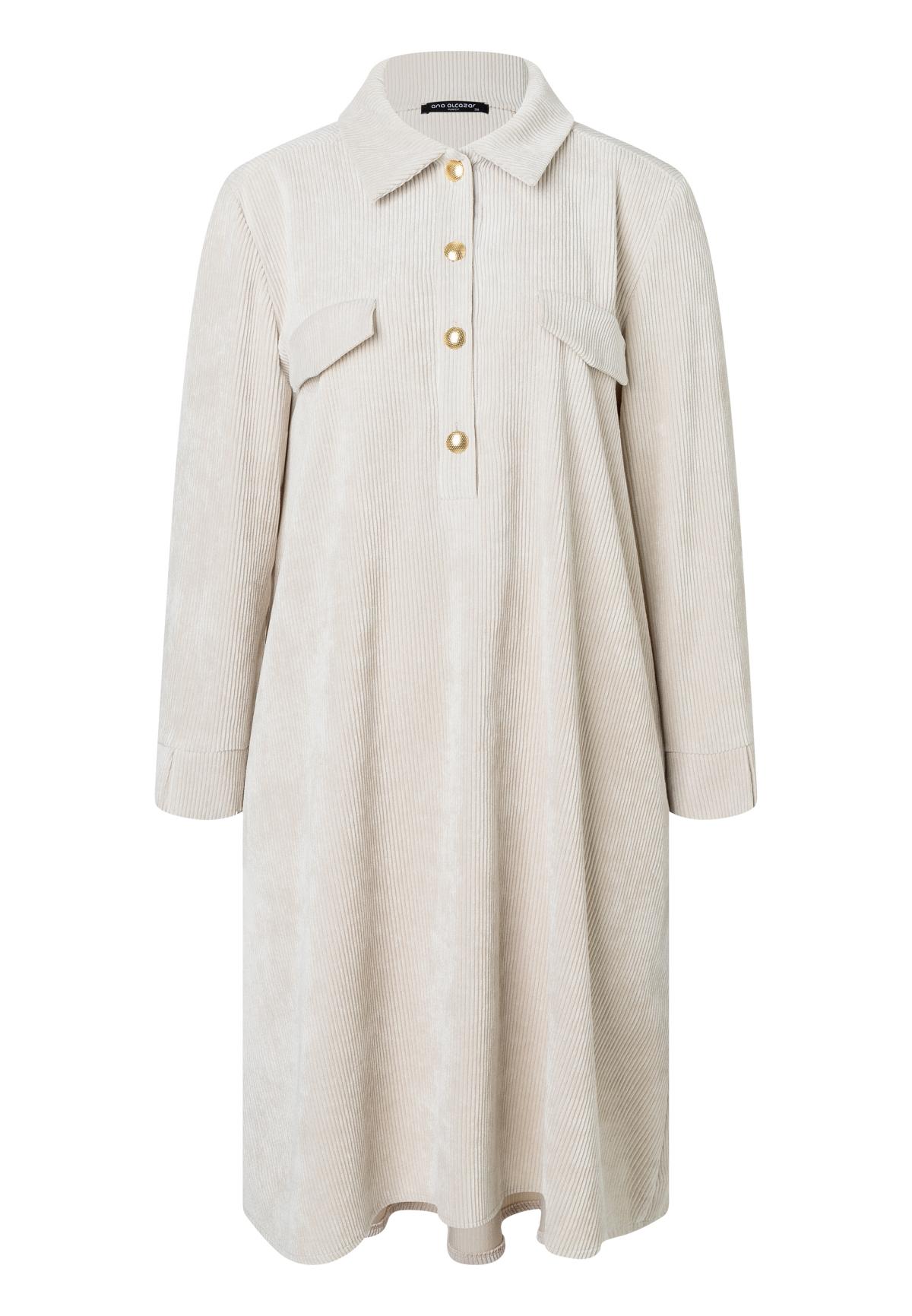 ANA ALCAZAR shirt dress Hemdblusenkleid aus Cord Beige