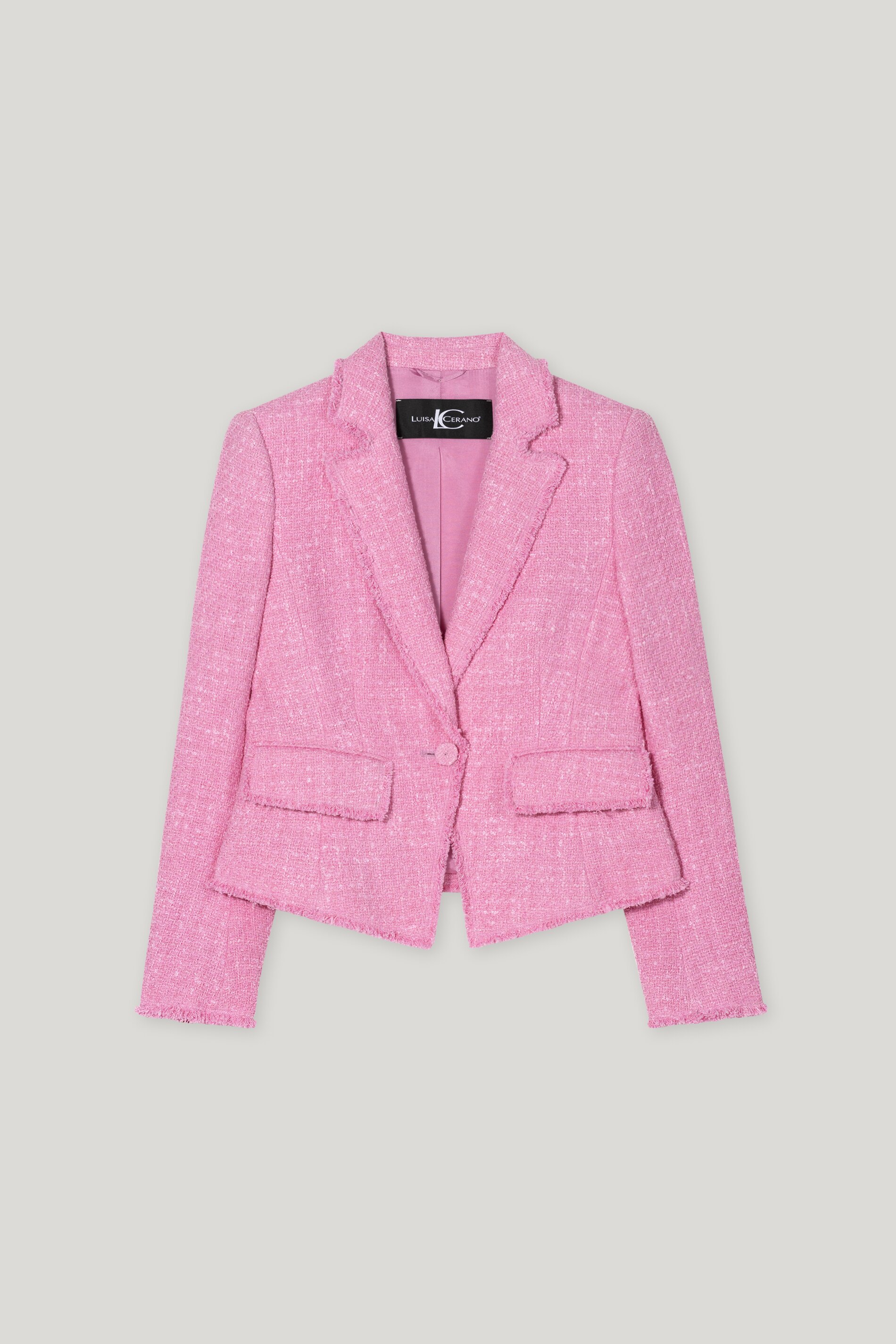 LUISA CERANO  418320/3712-0 Vintage-Tweedblazer candy pink