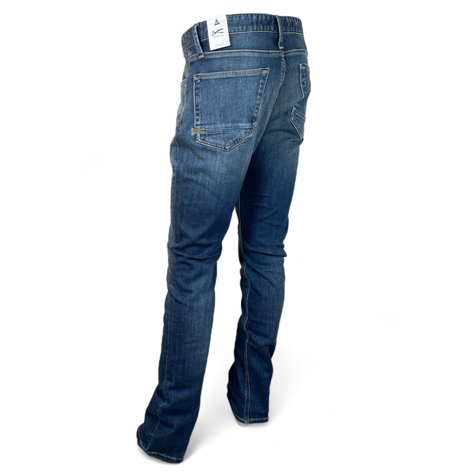 DENHAM 01-23-08-11-107 RIDGE AWD STRAIGHT FIT HERREN JEANS MIT KNOPFLEISTE DARK BLUE