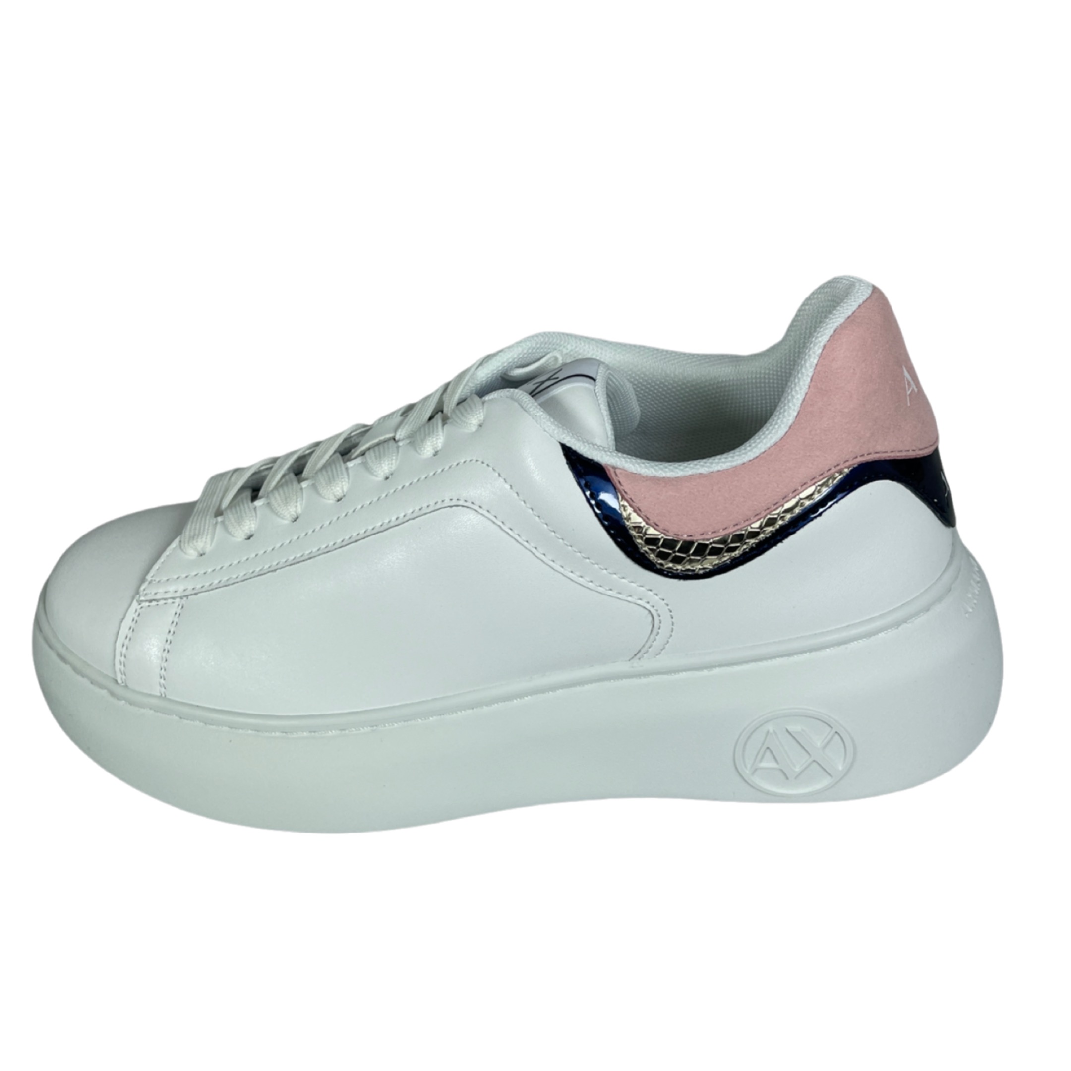 ARMANI XDX108 XV731 Damen Leder Sneakers OPEN WHITE / BLUE