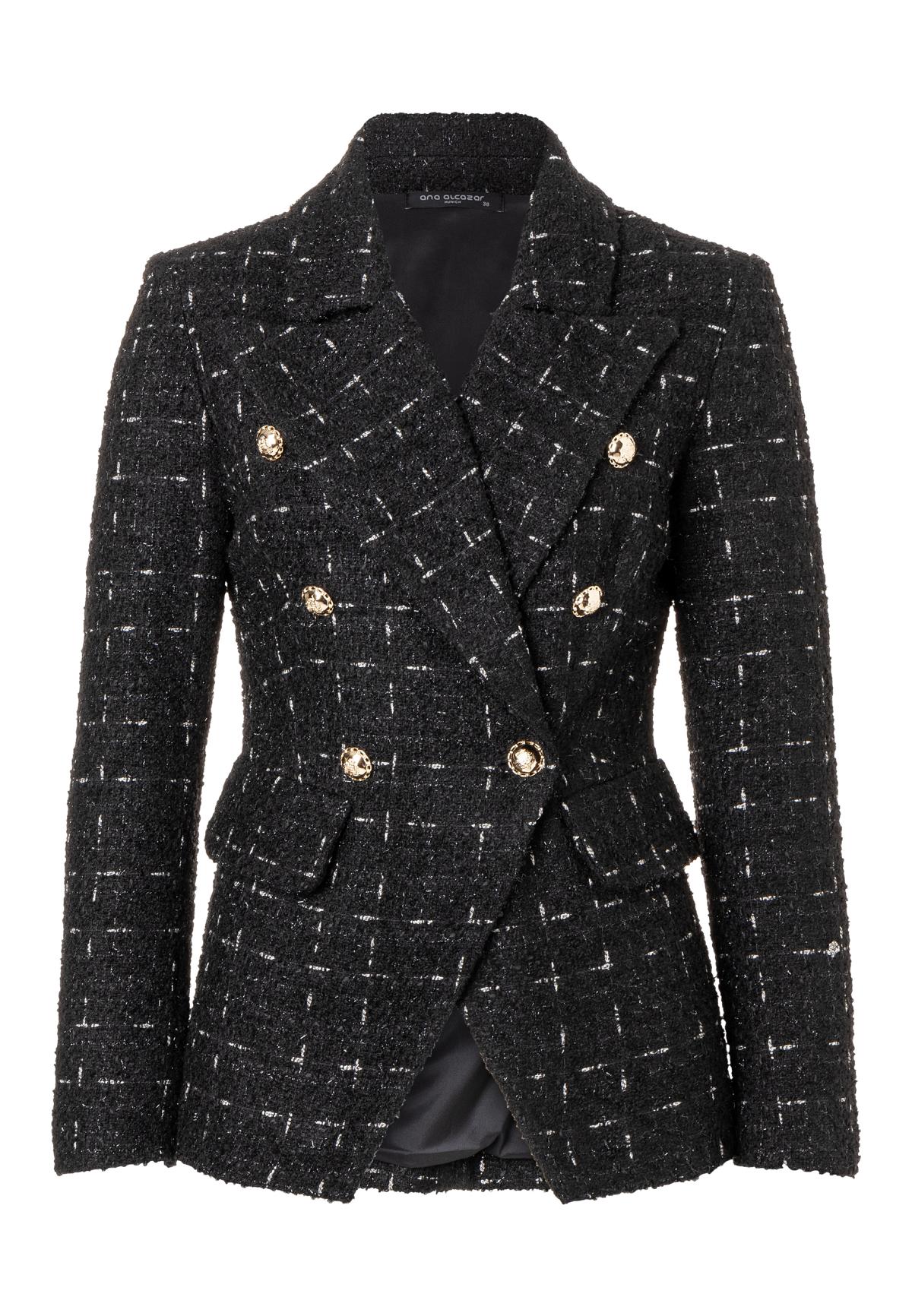 ANA ALCAZAR 020761-3558 Bouclé-Blazer mit Glitzergarn Schwarz