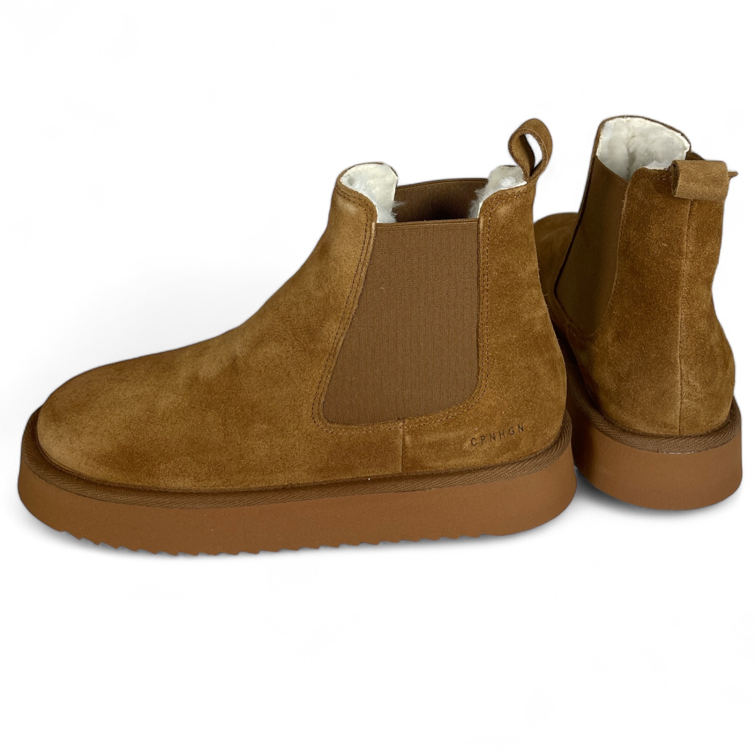 COPENHAGEN - CPH258 SUEDE LAMMFELLSTIEFEL BOOTS STRETCH-EINSÄTZE BRAUN COGNAC