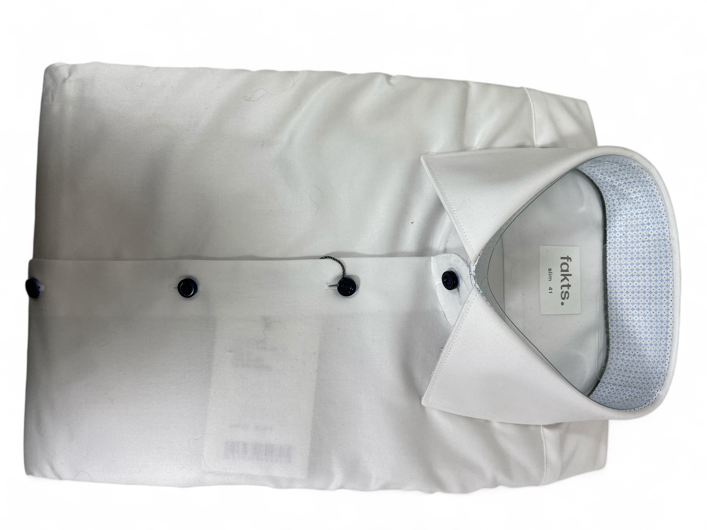fakts 9045 Shirt Slim Fit Busy Herren Hemd white uni