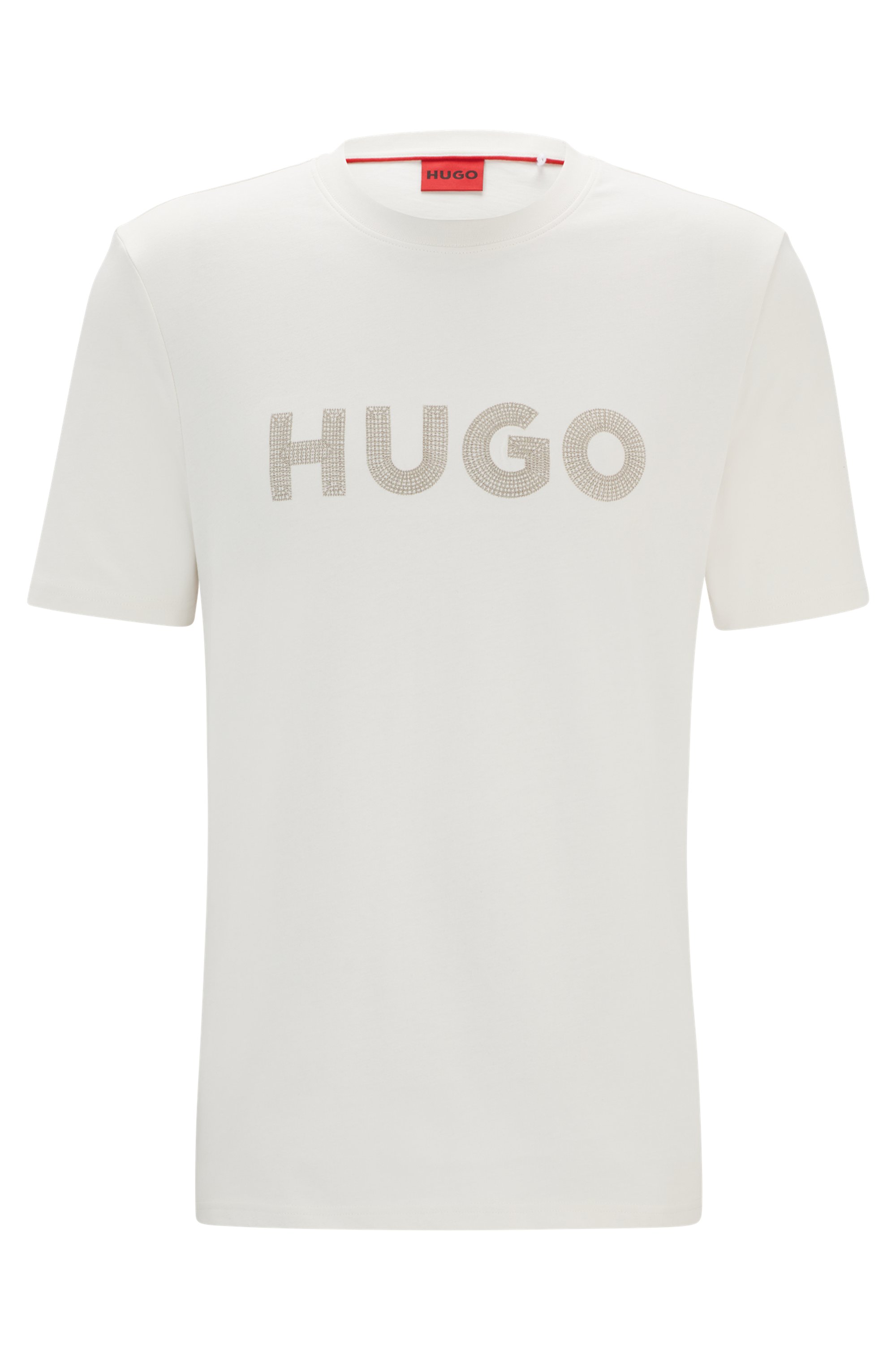 HUGO 50509958 Drochet 10259511 01 Herren T-Shirt Logo Weiß