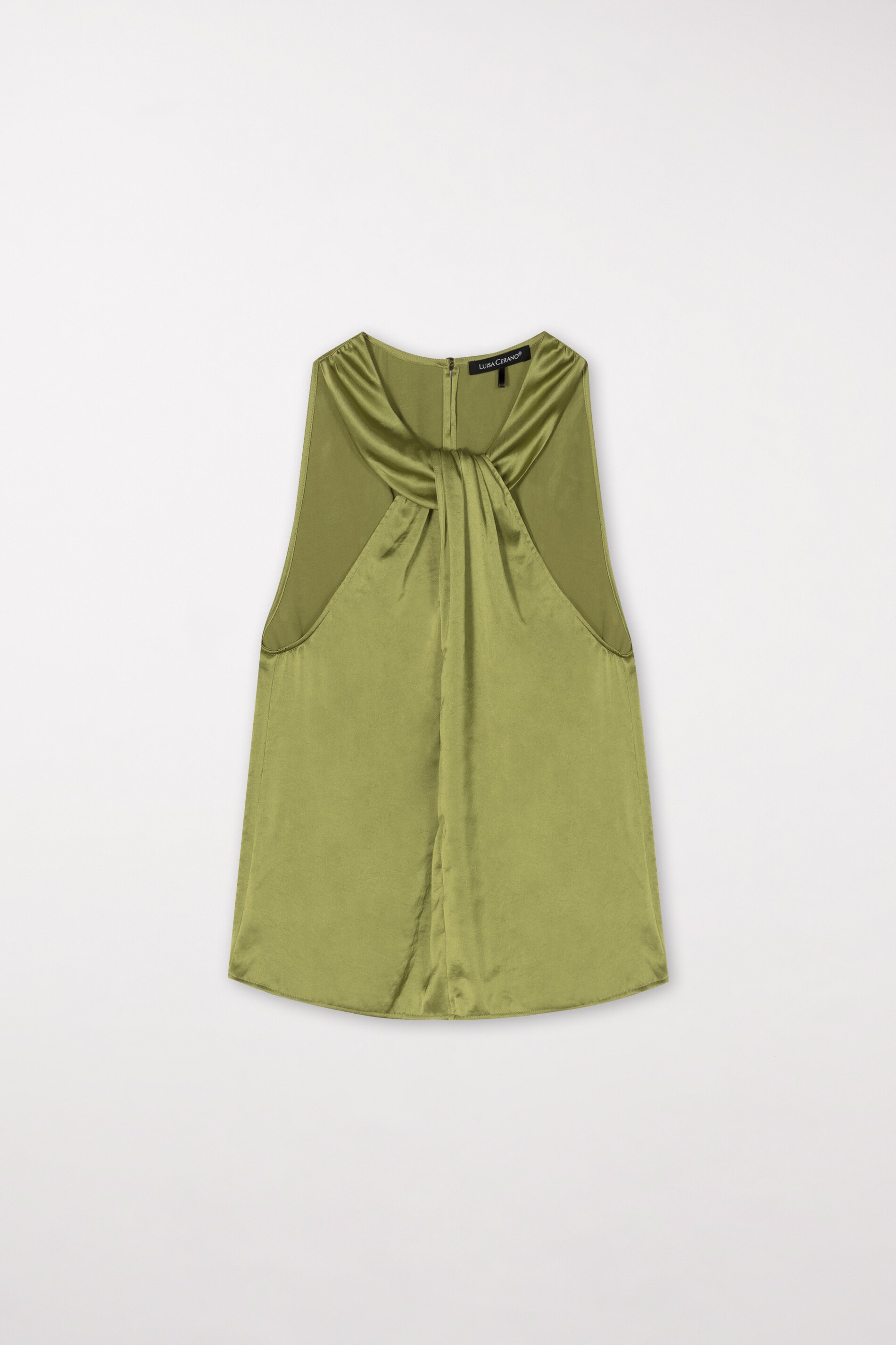 LUISA CERANO  208475/2307-0 Top mit Knotendetail moss green grün