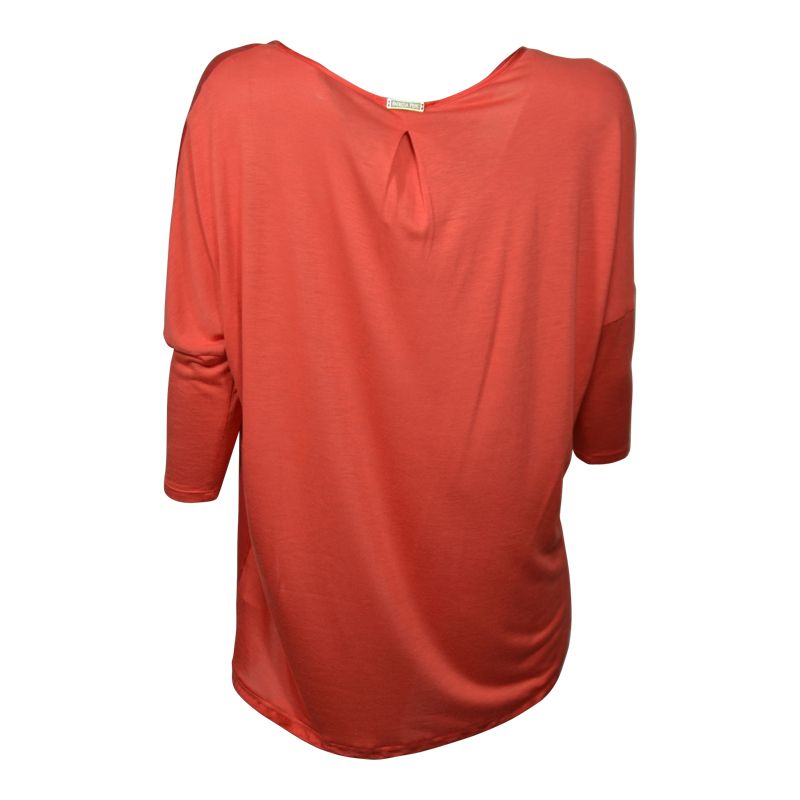 MICHAEL KORS 8J0370 A1PM R474 SEIDEN BLUSE MATERIAL-MIX CAYENNE RED ROT 36