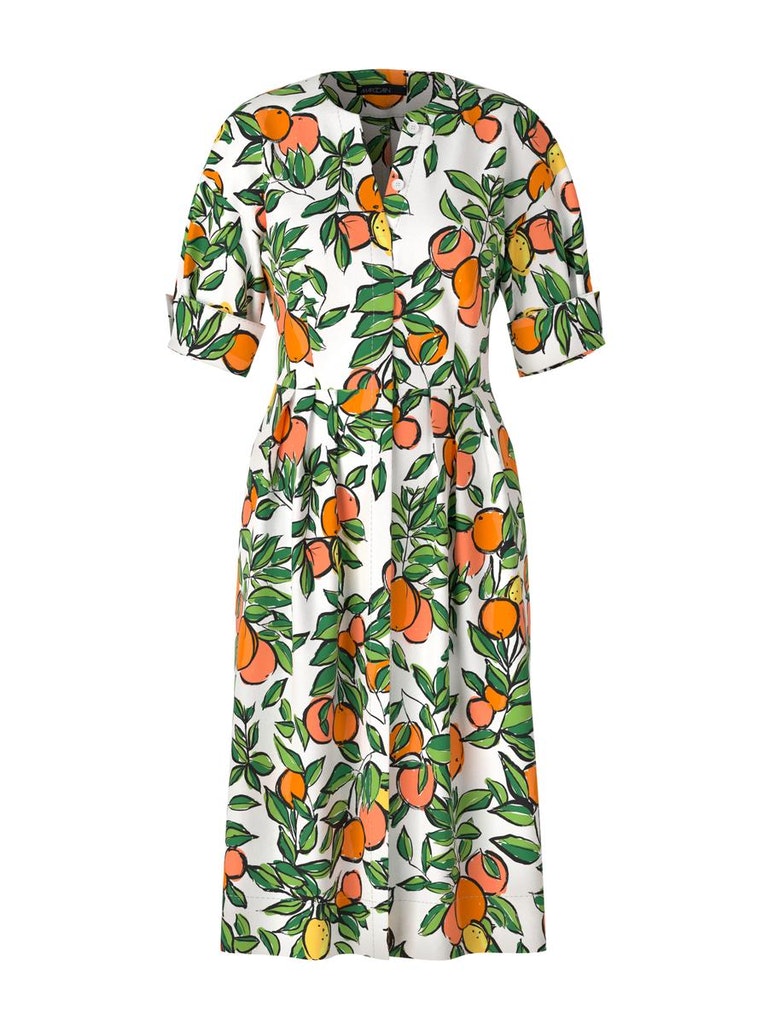 MARC CAIN SA 21.20 W38 Kleid mit aufgedruckten Zitrusfrüchten calendula