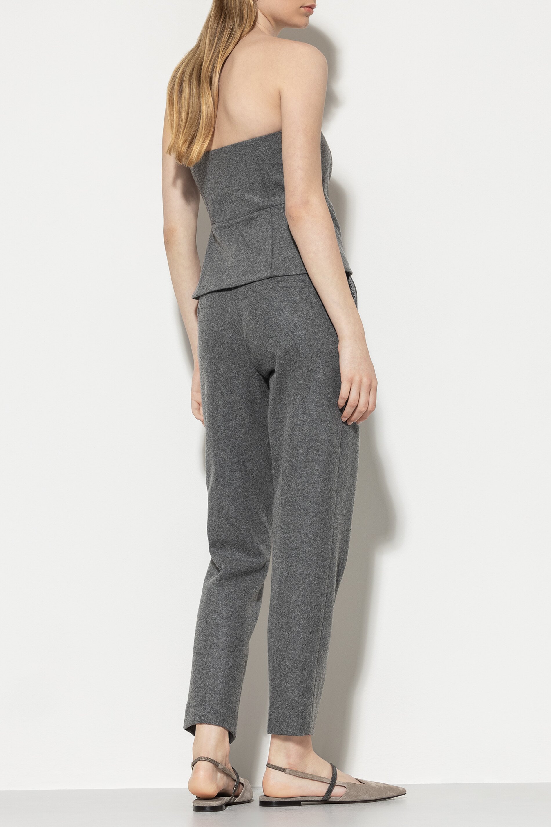 LUISA CERANO 608710/3309 Damen Hose Flanell-Joggpants dark grey melange