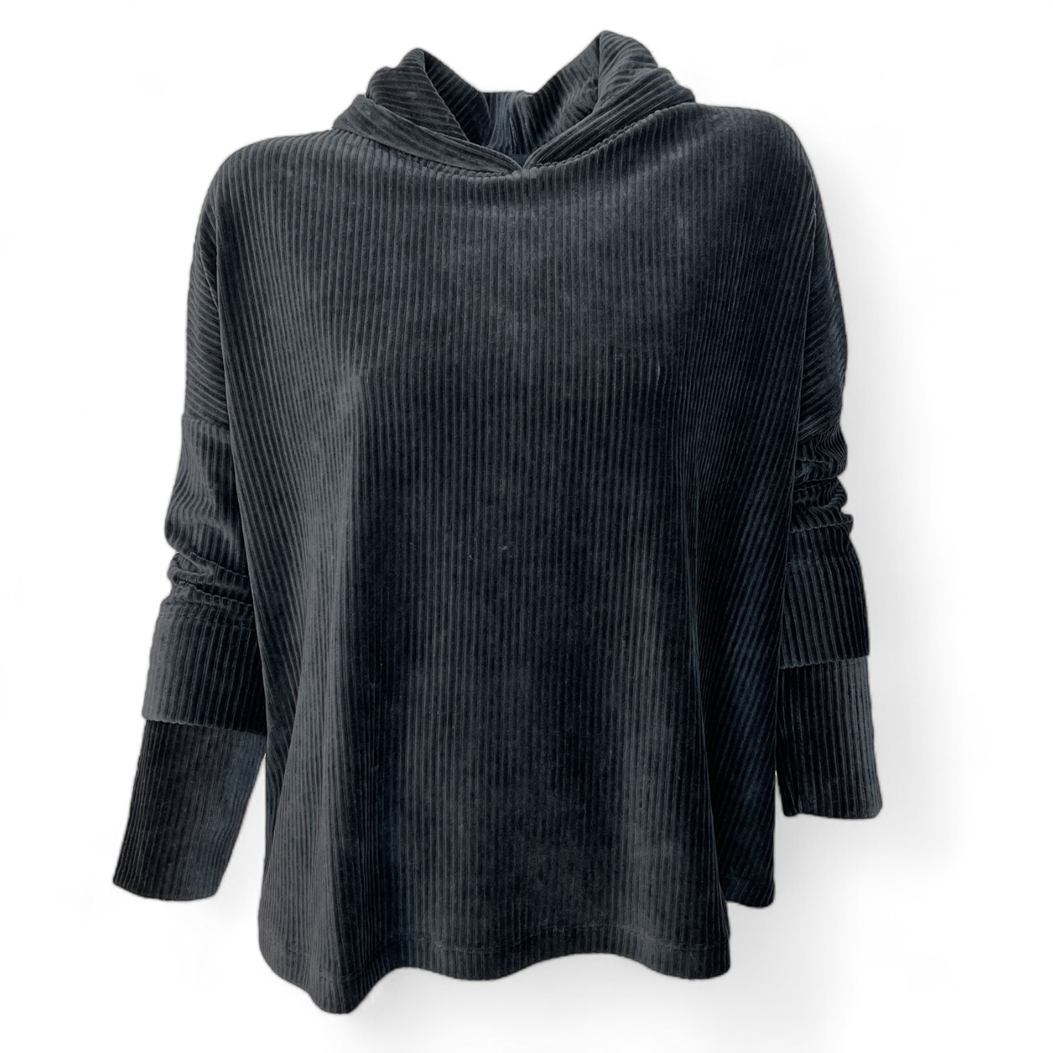 SOLDOUT S96 8050 DAMEN SWEATSHIRT WEICHER SAMTCORD  SCHWARZ