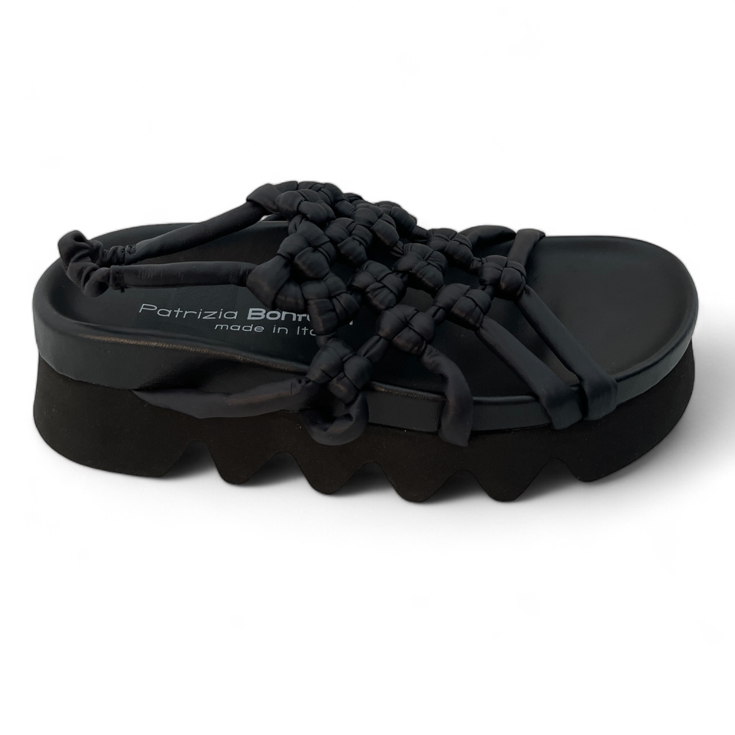 PATRIZIA BONFANTI DOVER  ALISON COTTON DAMEN PLATEAU-SANDALETTE SCHWARZ.