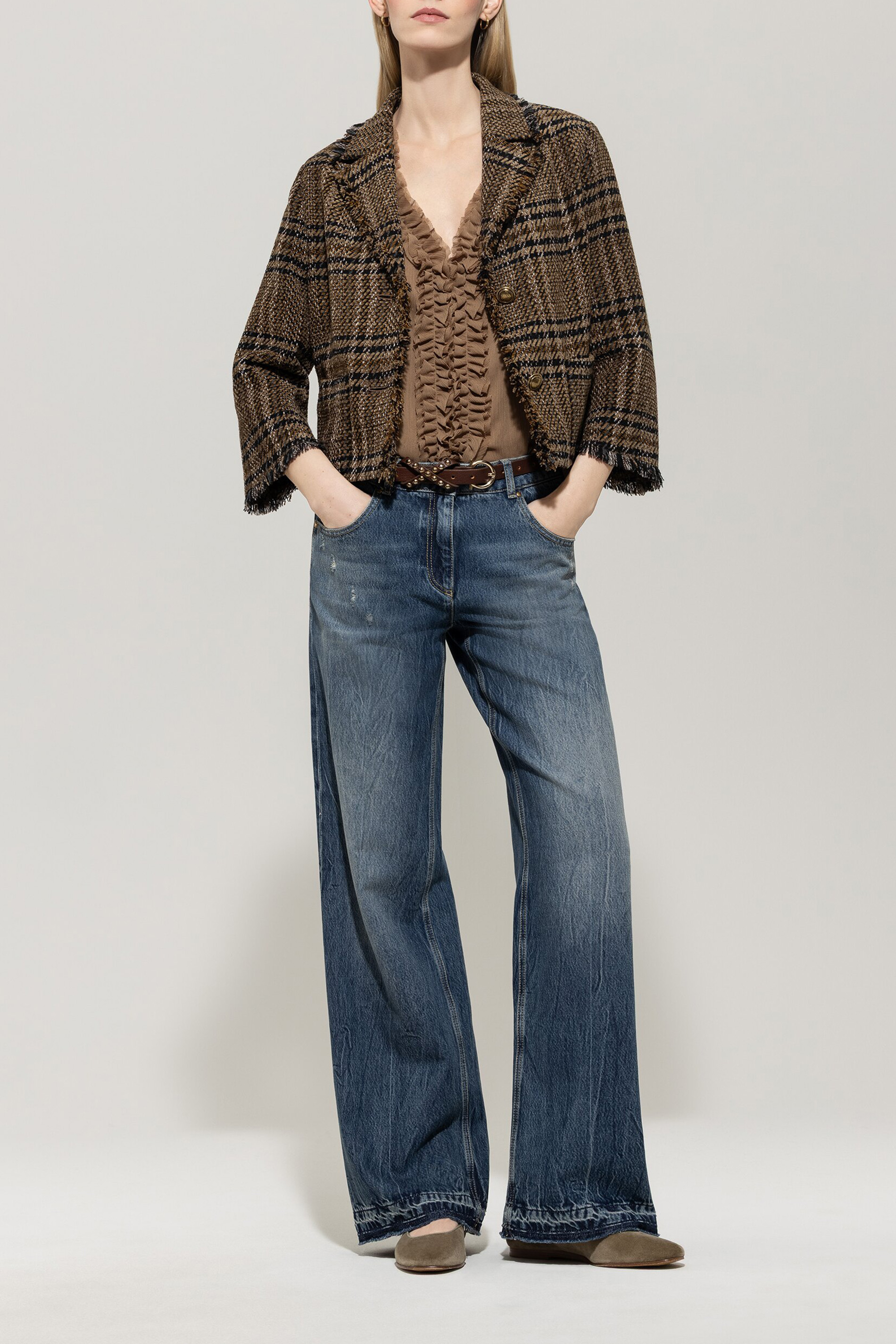 LUISA CERANO  428008/3783-0 Jacke Karo- Muster Braun