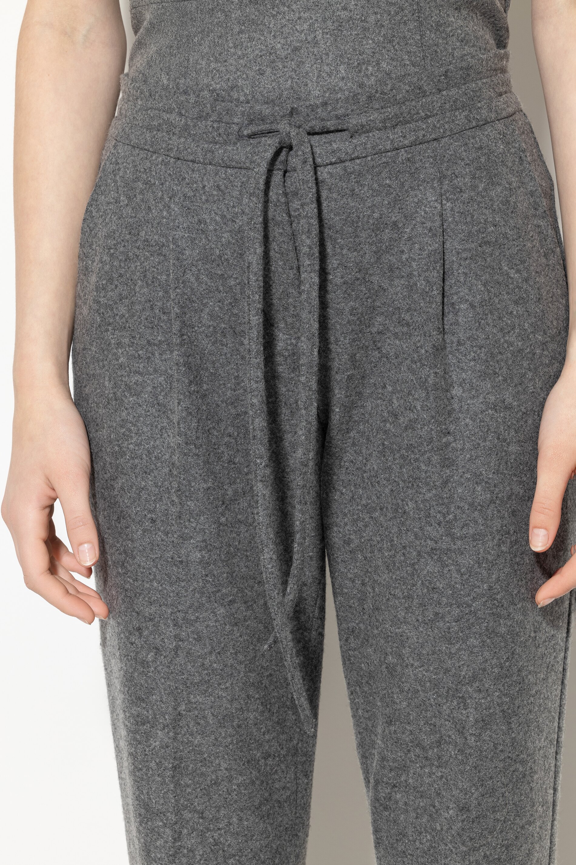 LUISA CERANO 608710/3309 Damen Hose Flanell-Joggpants dark grey melange