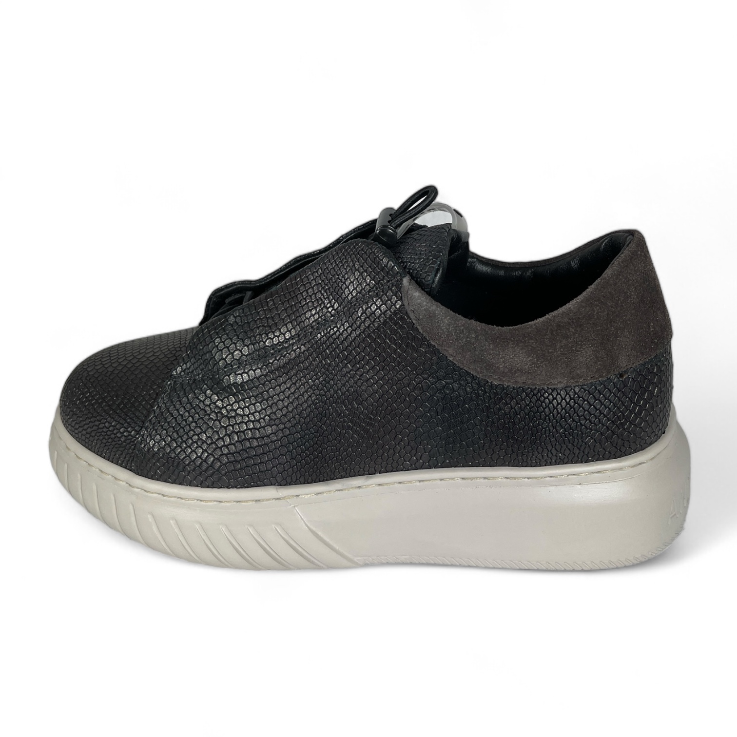 ANDIA FORA DOVER - LIBI 24 SUEDE CITRINE DAMEN SLIPPER REPTILMUSTER SNEAKER BLACK