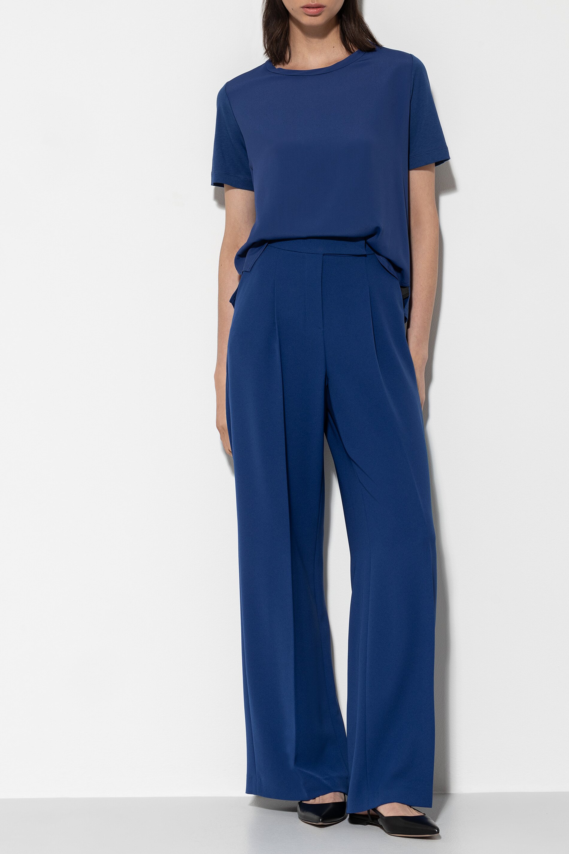 LUISA CERANO 608709/3417-0 Wideleg-Pants mit Bundfalten deep blue blau