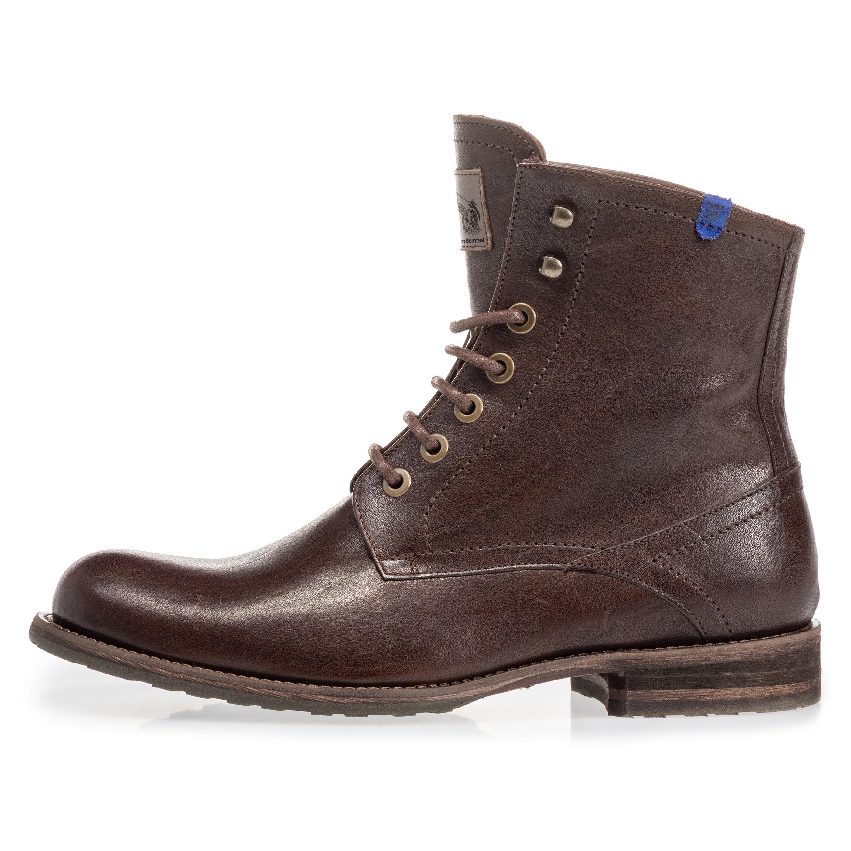 Floris van Bommel 10751/19 Herren Boots Lammfell  Brown Leather 19