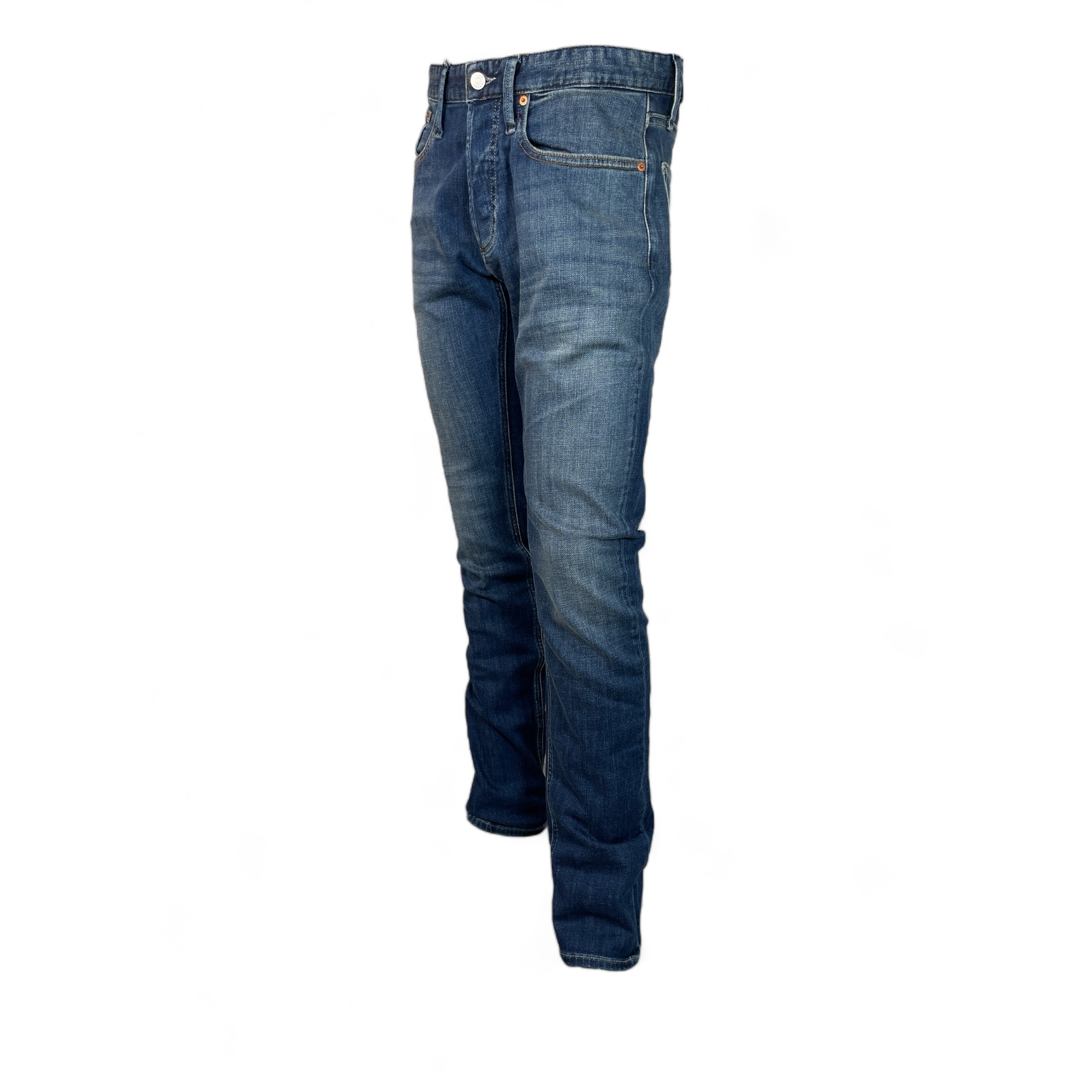 DENHAM 01-23-08-11-107 RIDGE AWD STRAIGHT FIT HERREN JEANS MIT KNOPFLEISTE DARK BLUE