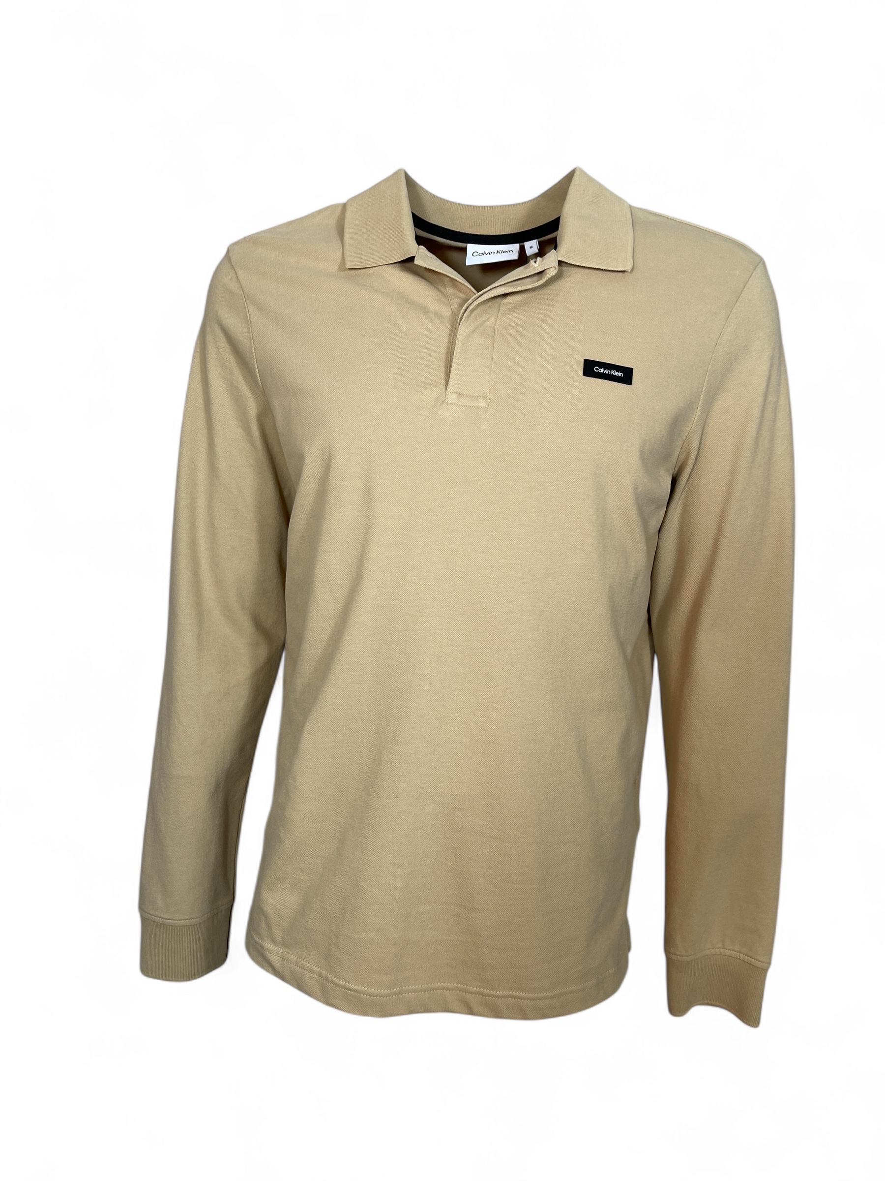 CALVIN  KLEIN K10K110816 STRETCH PIQUE LS LANGARM POLO SHIRT
