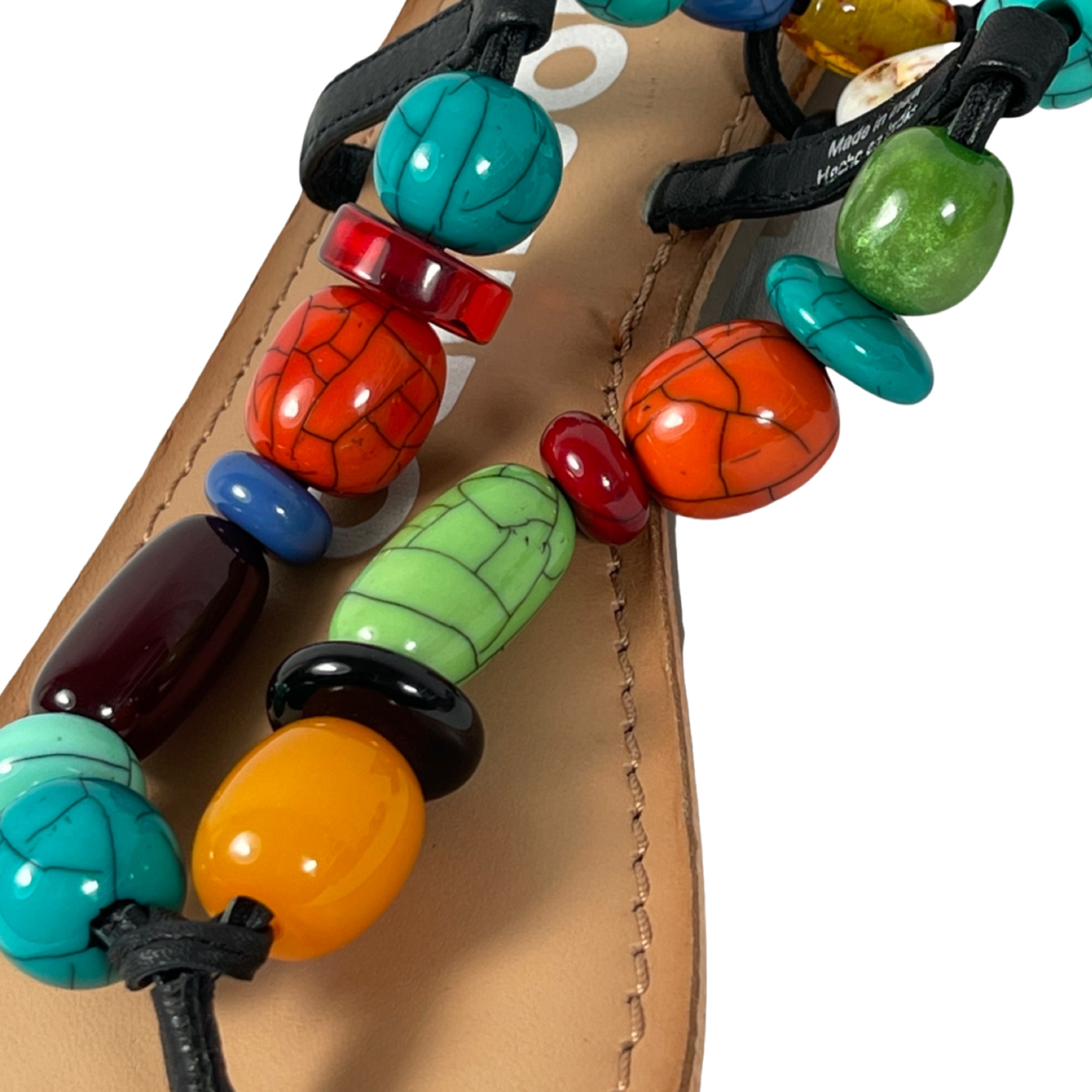 GIOSEPPO 69160 CHALLEX Damen Sandalette Zehentrenner Fesselriemen zum Binden multicolor