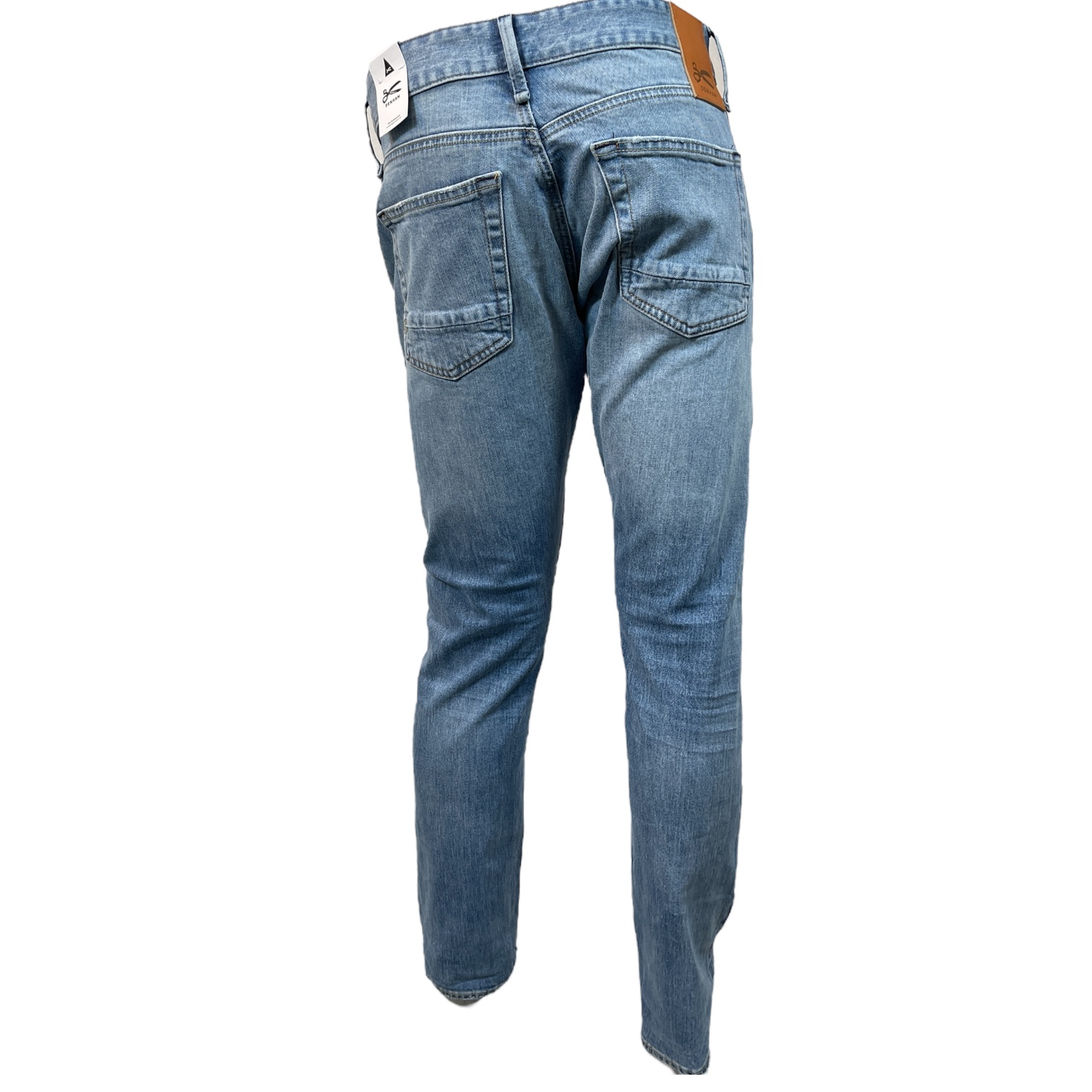 DENHAM 01-24-04-11-017 RIDGE STRAIGHT FIT CSL HERREN JEANS MIT KNOPFLEISTE LIGHT BLUE