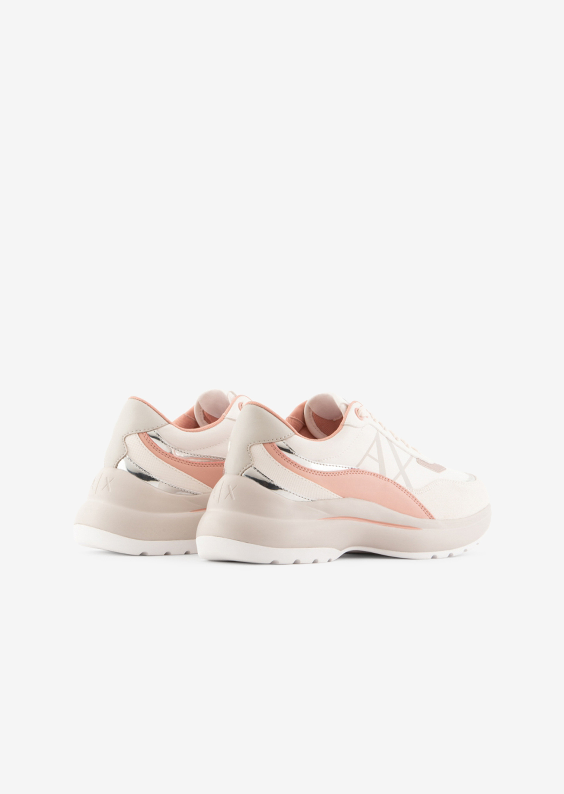 ARMANI XDX100 XV577 Damen Sneaker Weiß/Rosa/Silber S030