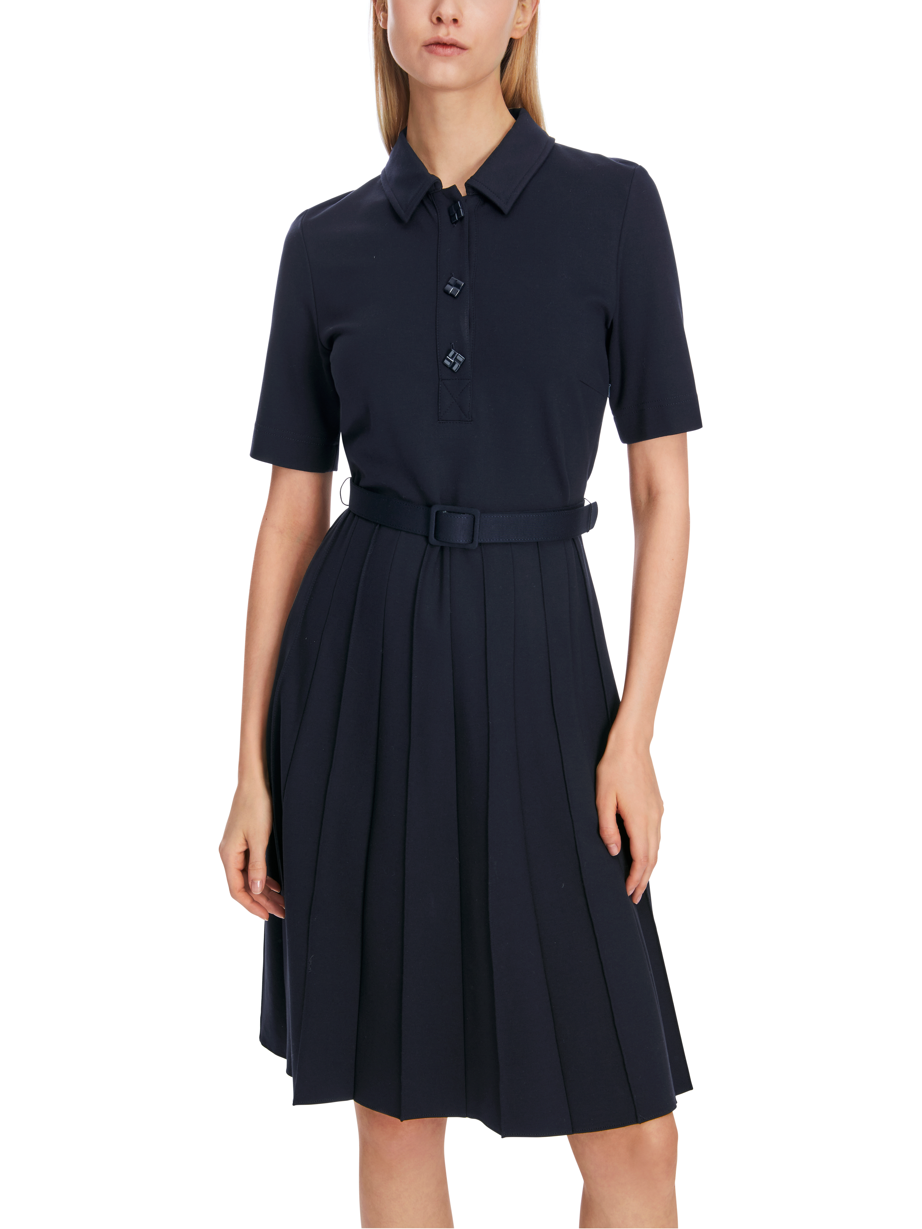 MARC CAIN  XC 21.22 J42 Polokleid mit Faltenrock midnight blue