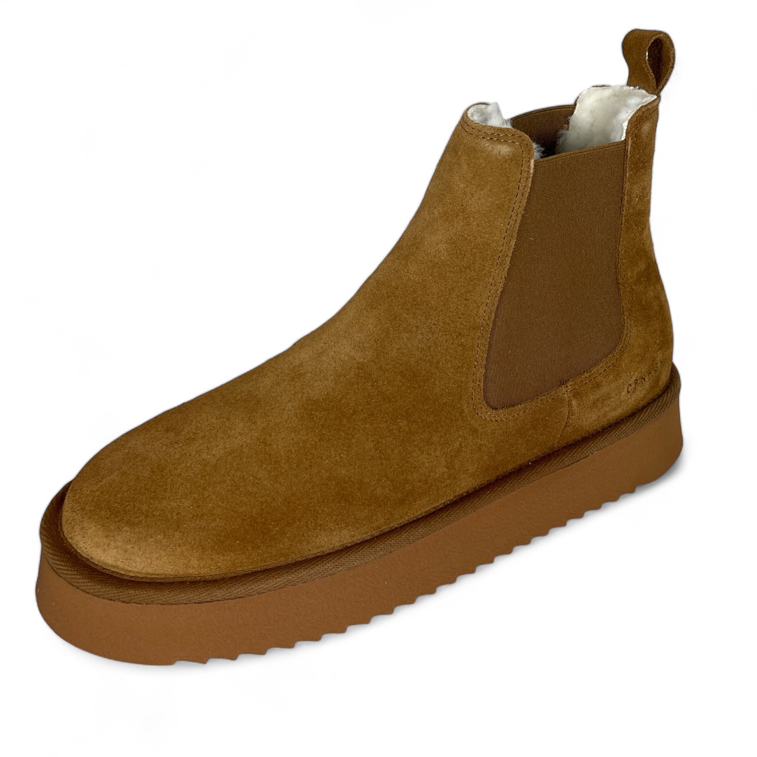 COPENHAGEN - CPH258 SUEDE LAMMFELLSTIEFEL BOOTS STRETCH-EINSÄTZE BRAUN COGNAC