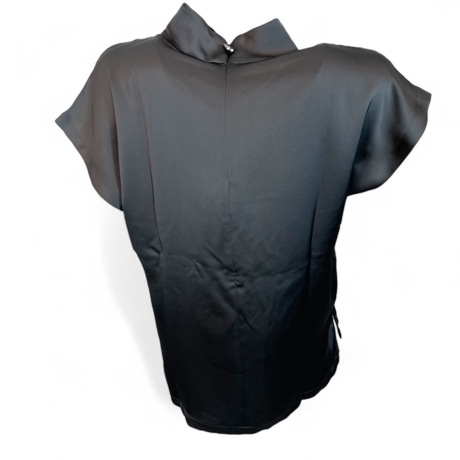 HUGO  50525896 Caneli-1 10263720 01 Damen Top aus fließendem Satin mit Stehkragen Schwarz