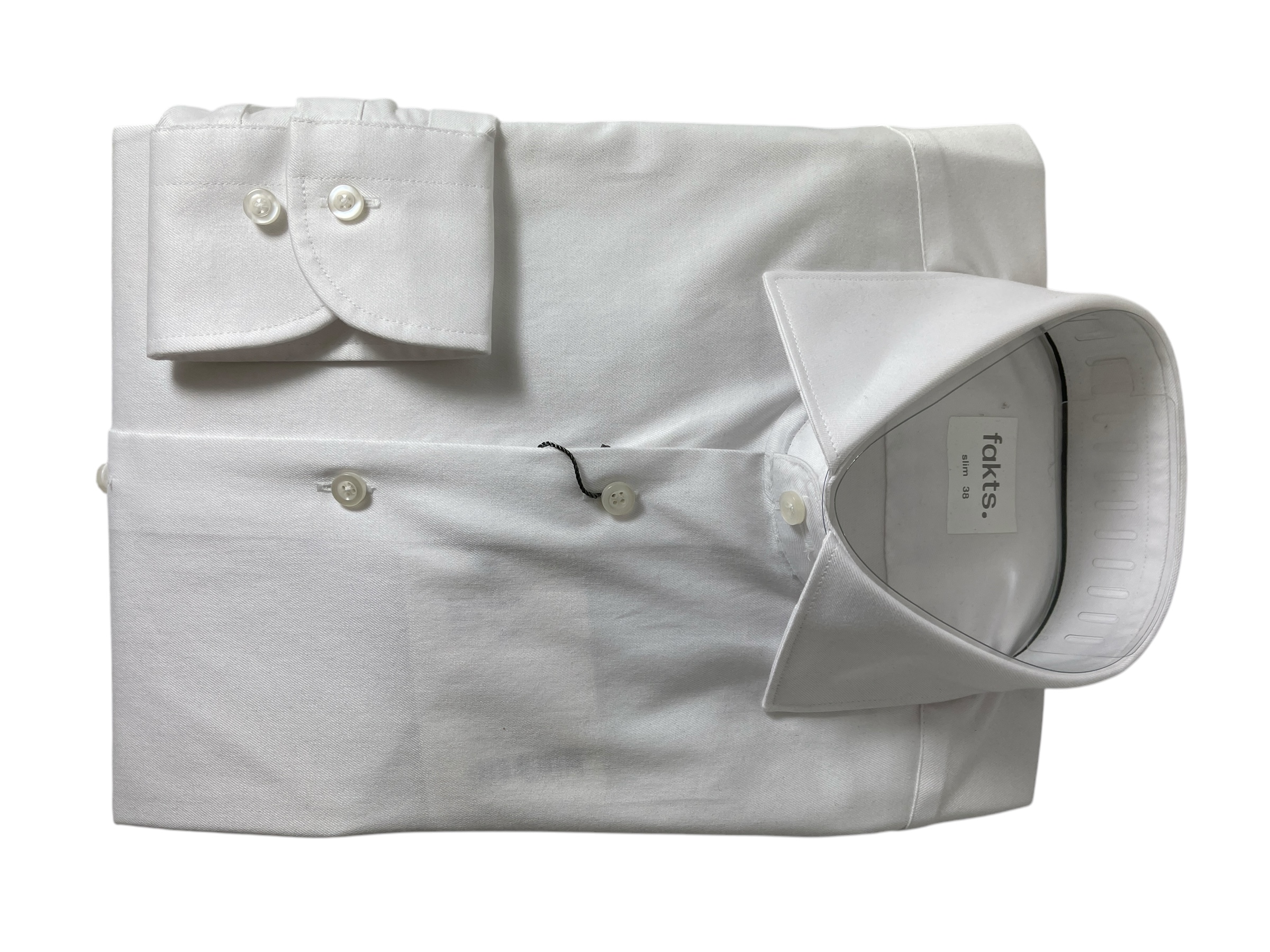 fakts 9043 Shirt Slim Fit Busy Herren Hemd white uni