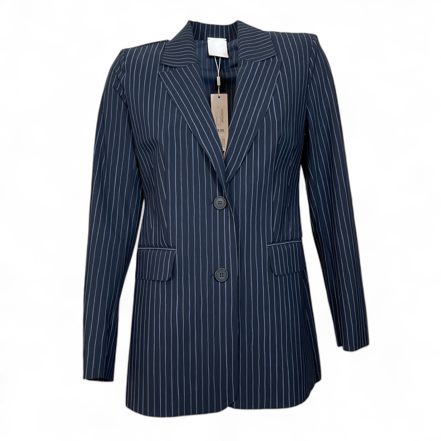 JAPAN TKY ANNA STRIPE DAMEN BLAZER MIT NADELSTREIFEN STRETCH BLACK-BLUE