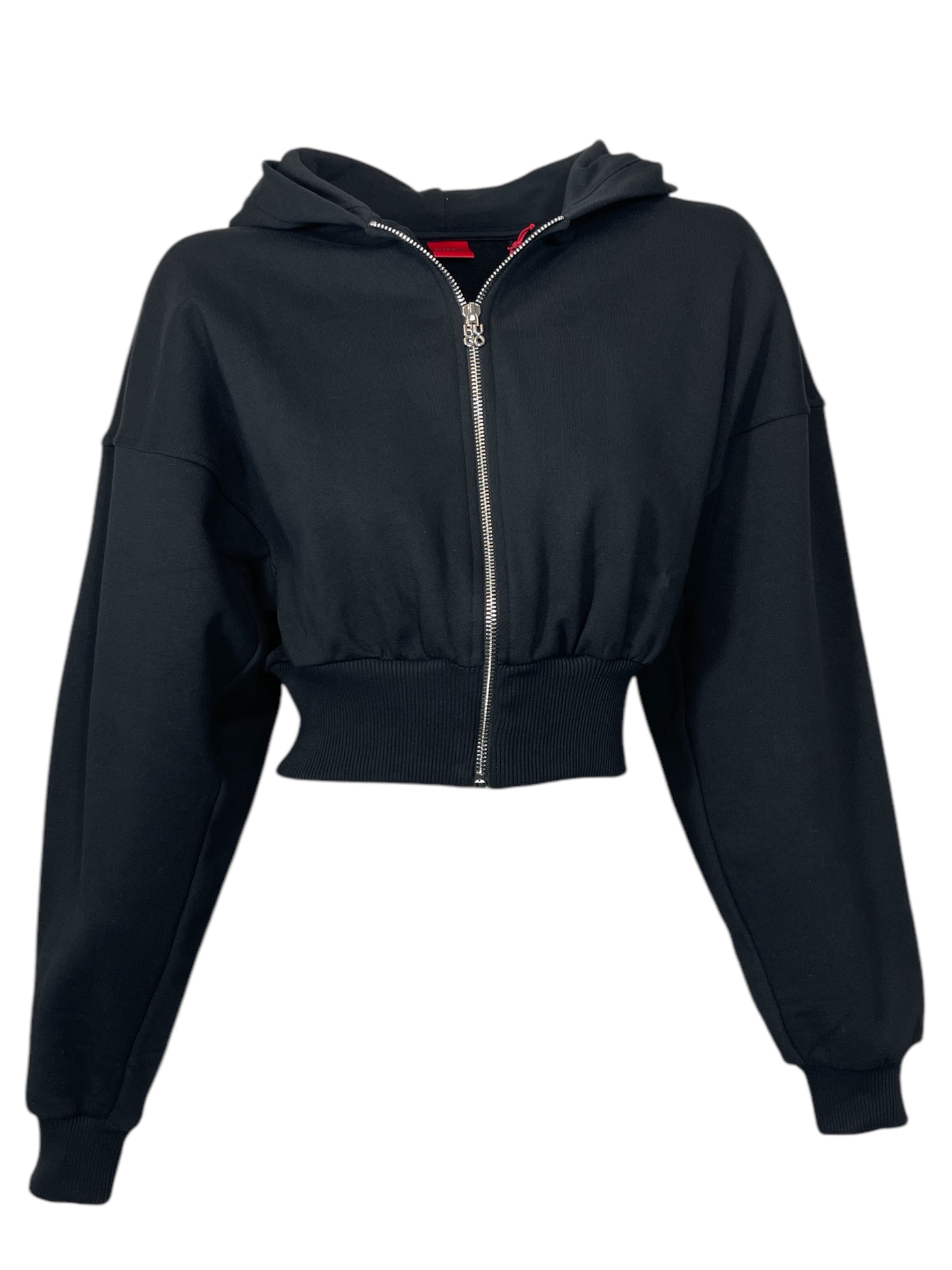 HUGO 50536945 Dumiu 10270533 01 Damen Kurz Hoodie Sweatshirt Black