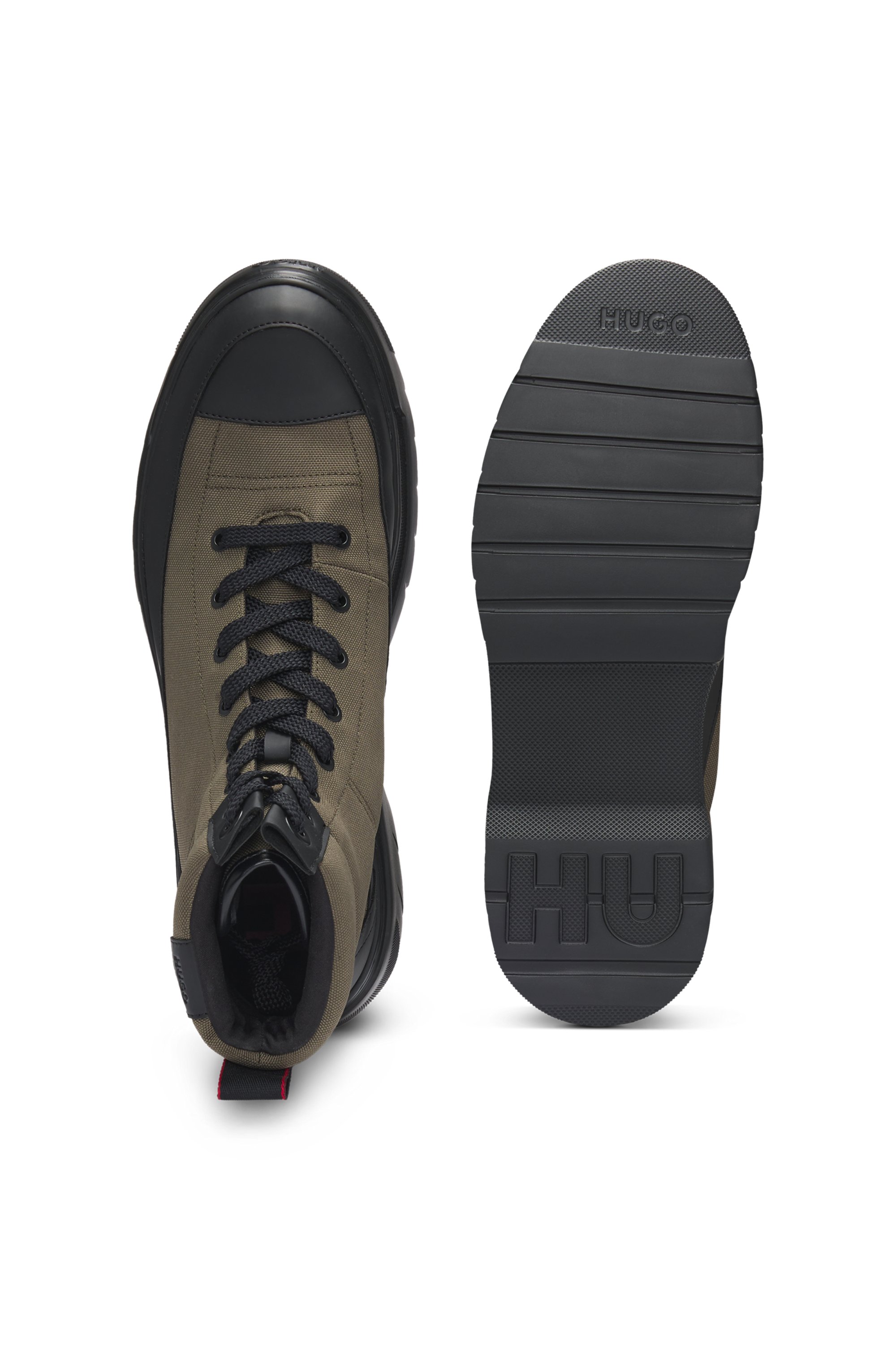 HUGO  50535900 Urian_Halb_cvpu Herren Hybrid-Boots zum Schnüren mit Signature-Details