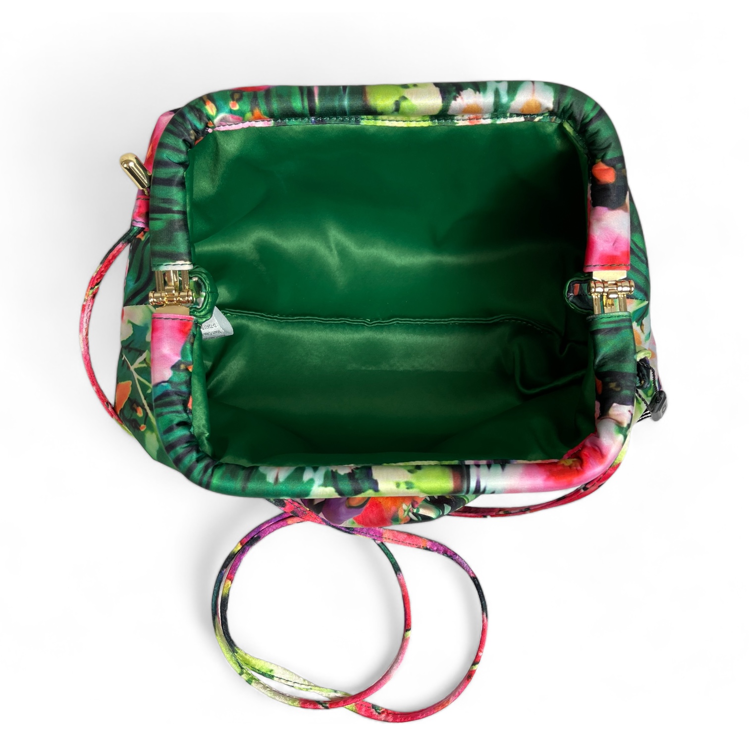 MARC CAIN XC TL.01 W74 Damen Clutch Handtasche in Sakvoyage Form Floralemuster grün deep moss